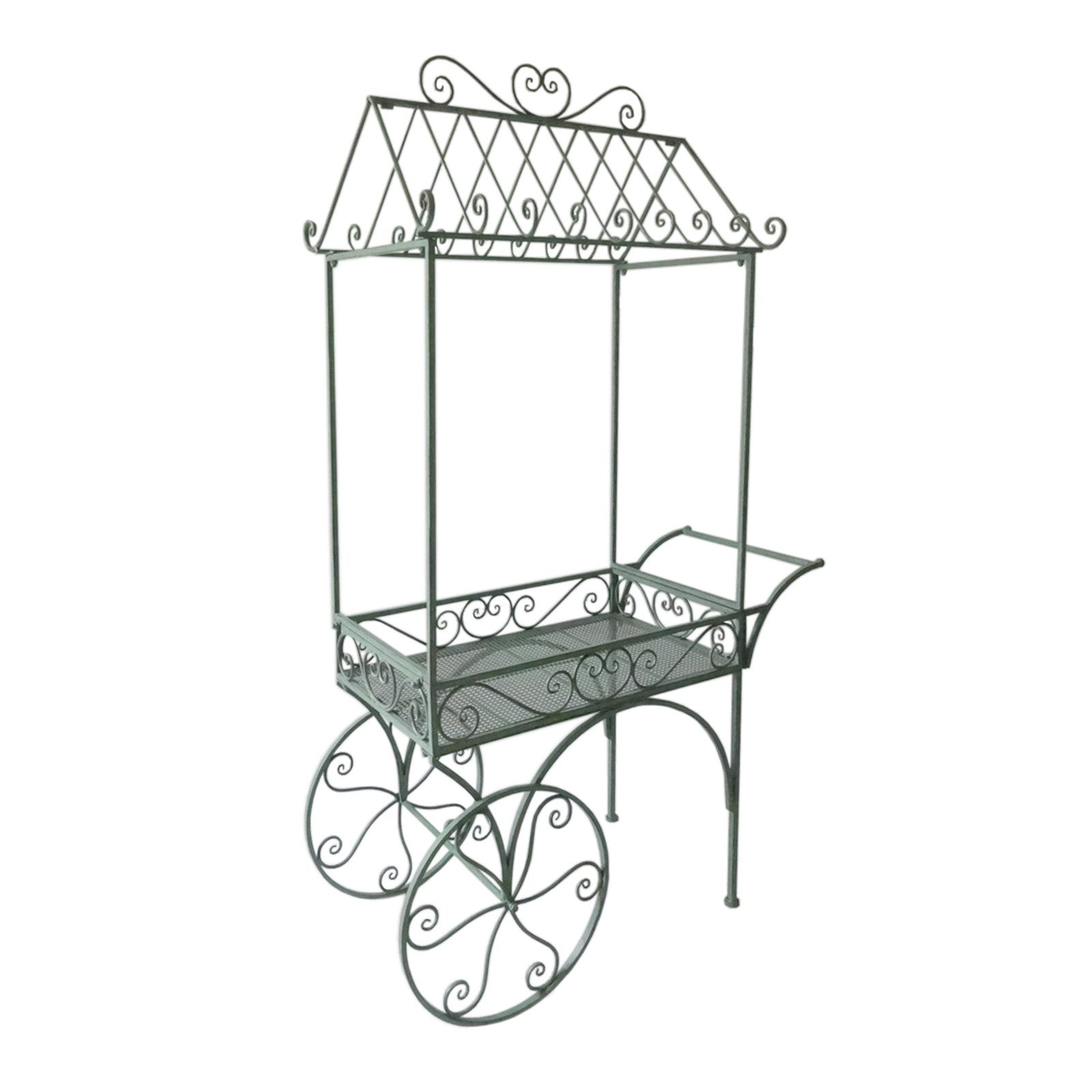 HTI-Living Gartenfigur Marktwagen Verena, (1 Stück, 1 Wagen ohne Dekoration), Metallwagen auf Rädern