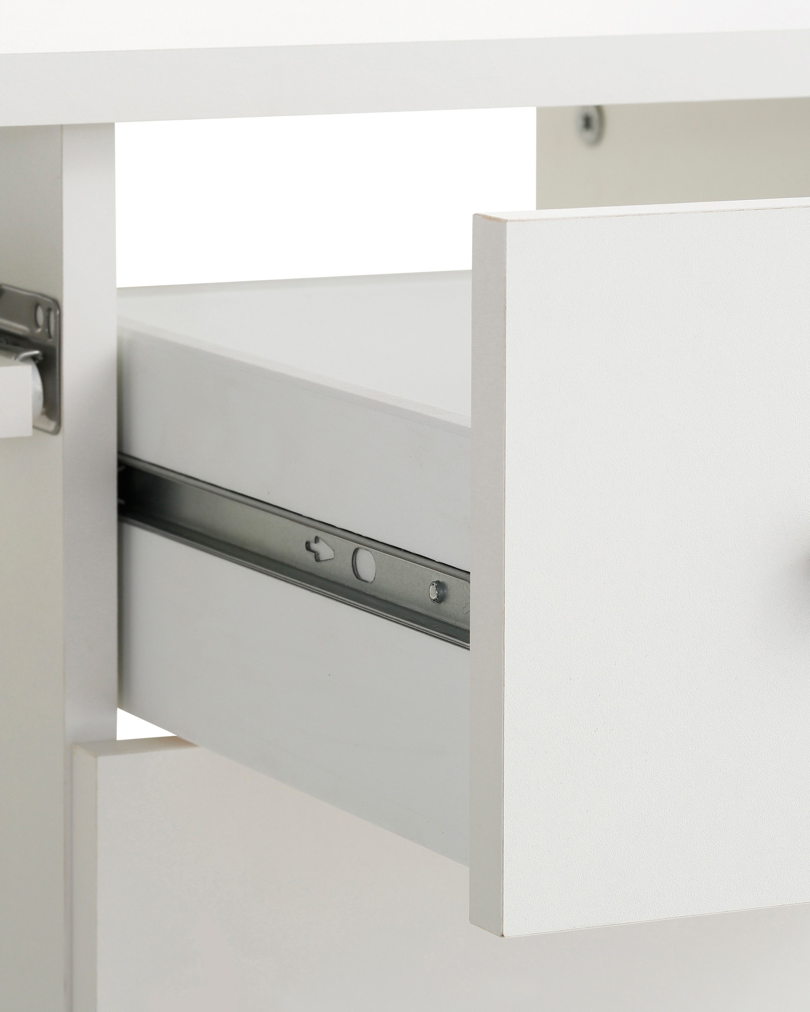 VOGL Möbelfabrik Schreibtisch Tim mit seitlich offenen Fächern & Tastaturauszug, Druckerablage, 1 Schublade, Breite 138 cm, Made in Germany