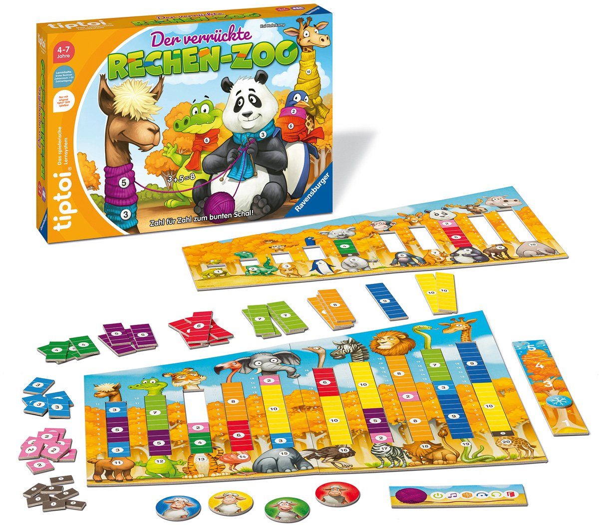 Der - weltweit FSC® Rechen-Zoo, Made verrückte tiptoi® schützt - Spiel, in Wald Ravensburger Europe,