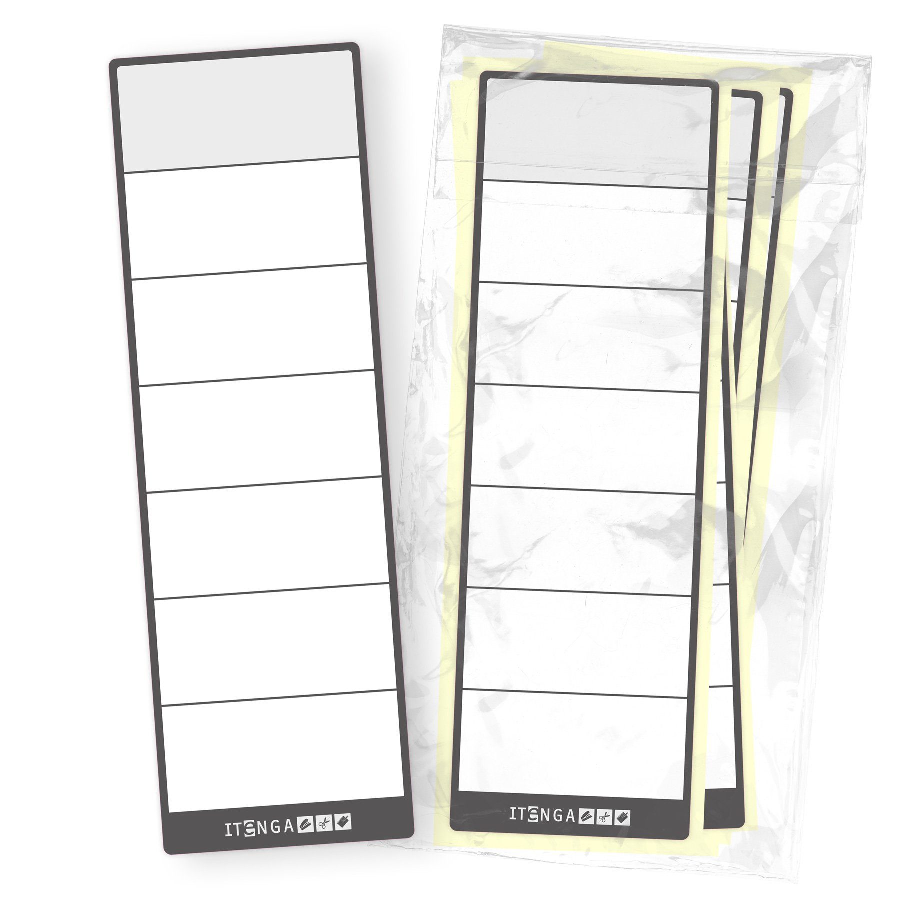 itenga Etiketten itenga 10x Ordnerschild Rückenschild breit Aufkleber aus Haftpapier 6x