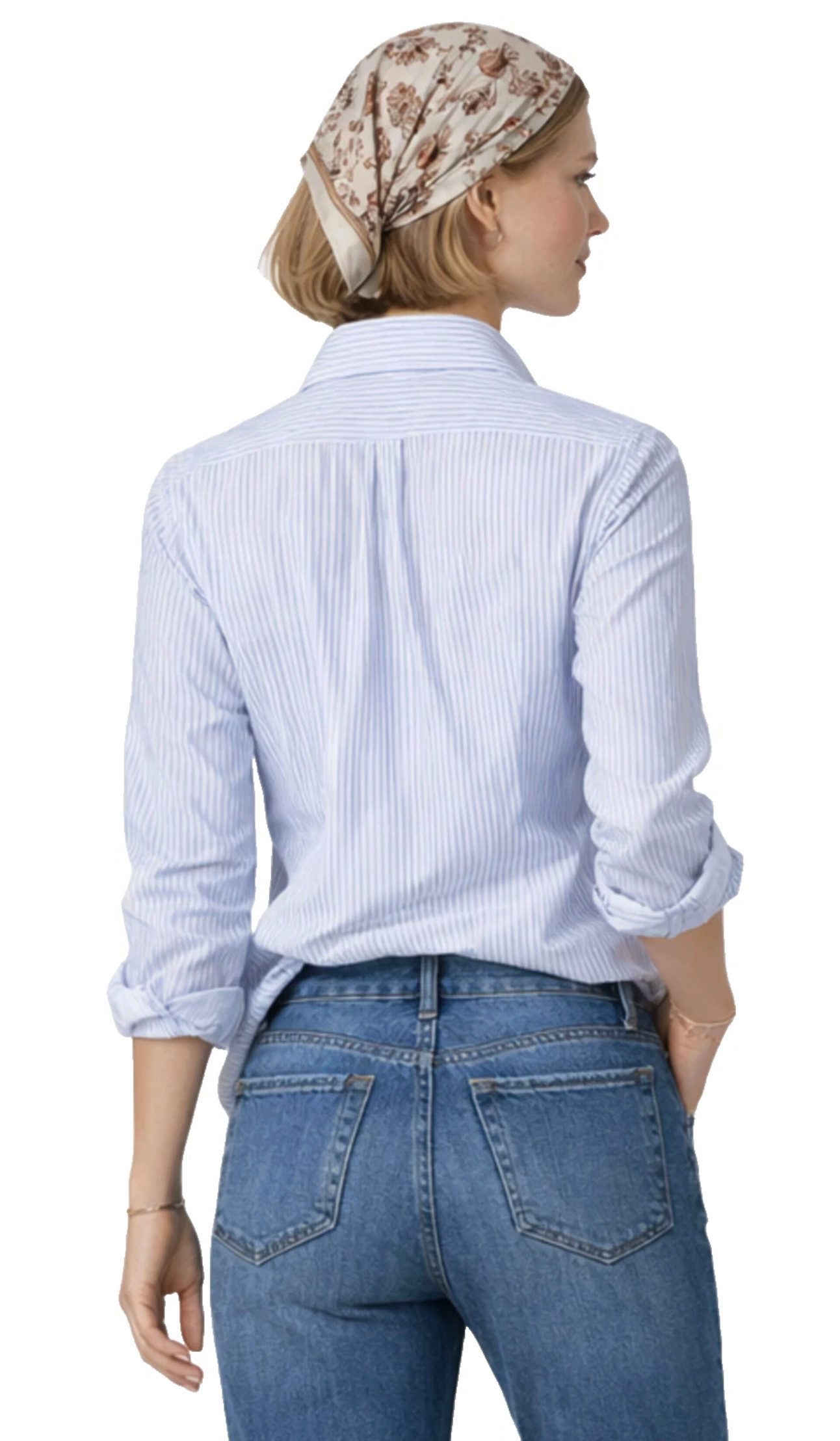 Polo Ralph Lauren Streifenhemd Damen Bluse Heidi Oxford Cotton mit Streifen sofortige Authentifizierung über einen QR-Code möglich