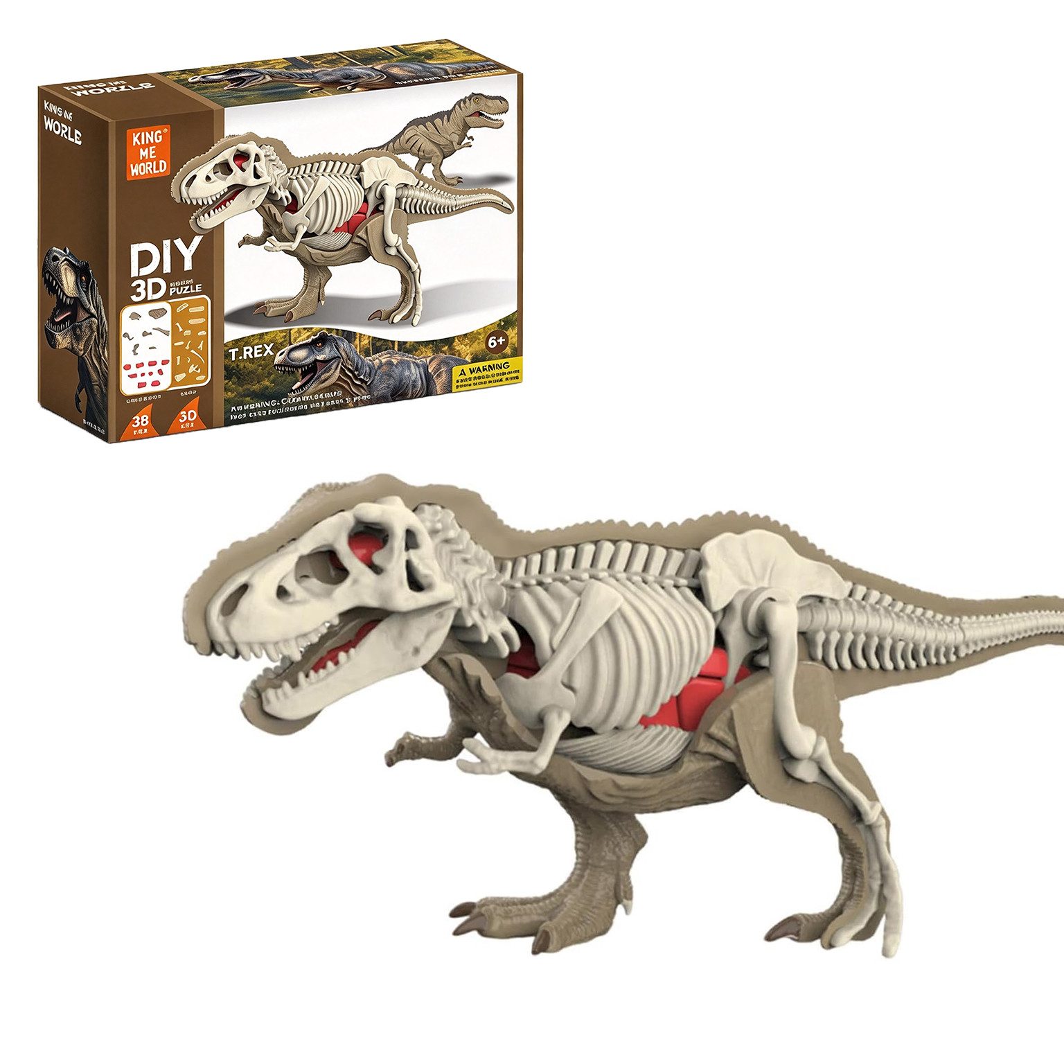 Esun 3D-Puzzle Dinosaurier Spielzeug 3D Puzzle für Kinder ab 6 Jahren, Puzzleteile, Dinosaurier Skelett Puzzle mit Organen