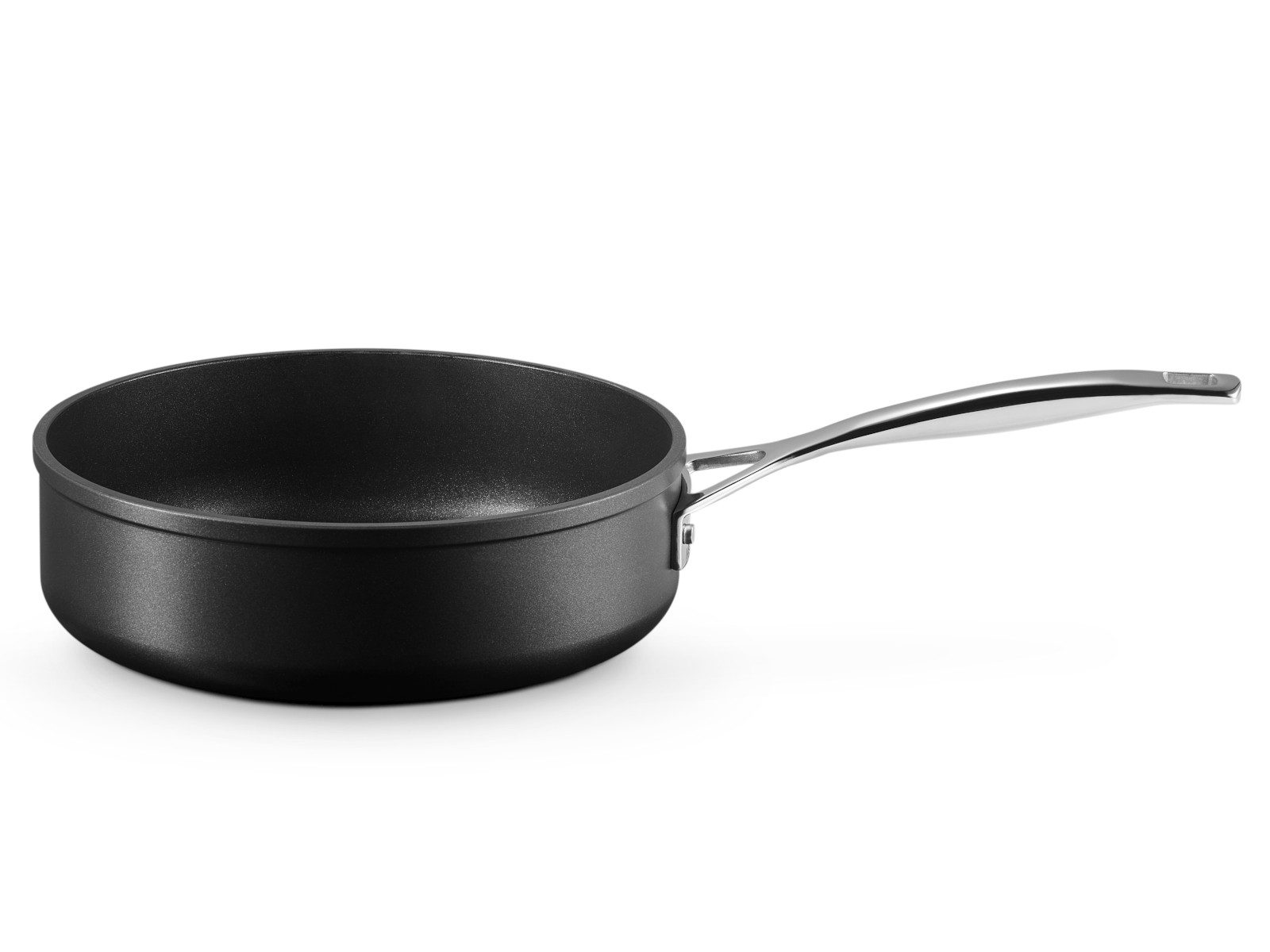 LE CREUSET Servierpfanne Aluminium-Antihaft Sautépfanne rund schwarz 24cm