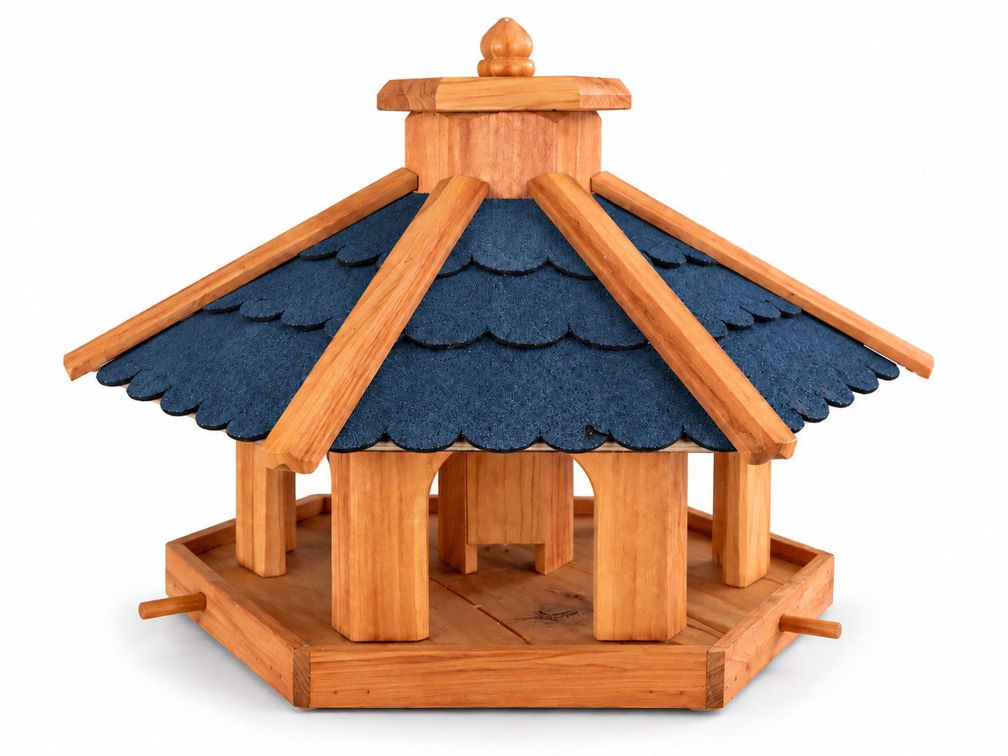 Holzdekoladen Vogelhaus Großes Vogelhaus Holz mit Bitumendach – optional Ständer & Solar