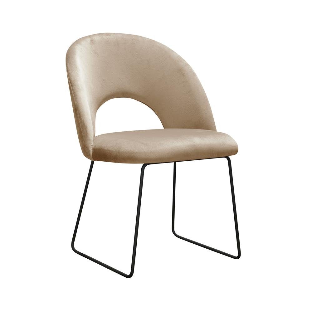 JVmoebel Stuhl, Design Wartezimmer Stuhl Sitz Praxis Ess Zimmer Stühle Textil Stoff Polster Neu Beige