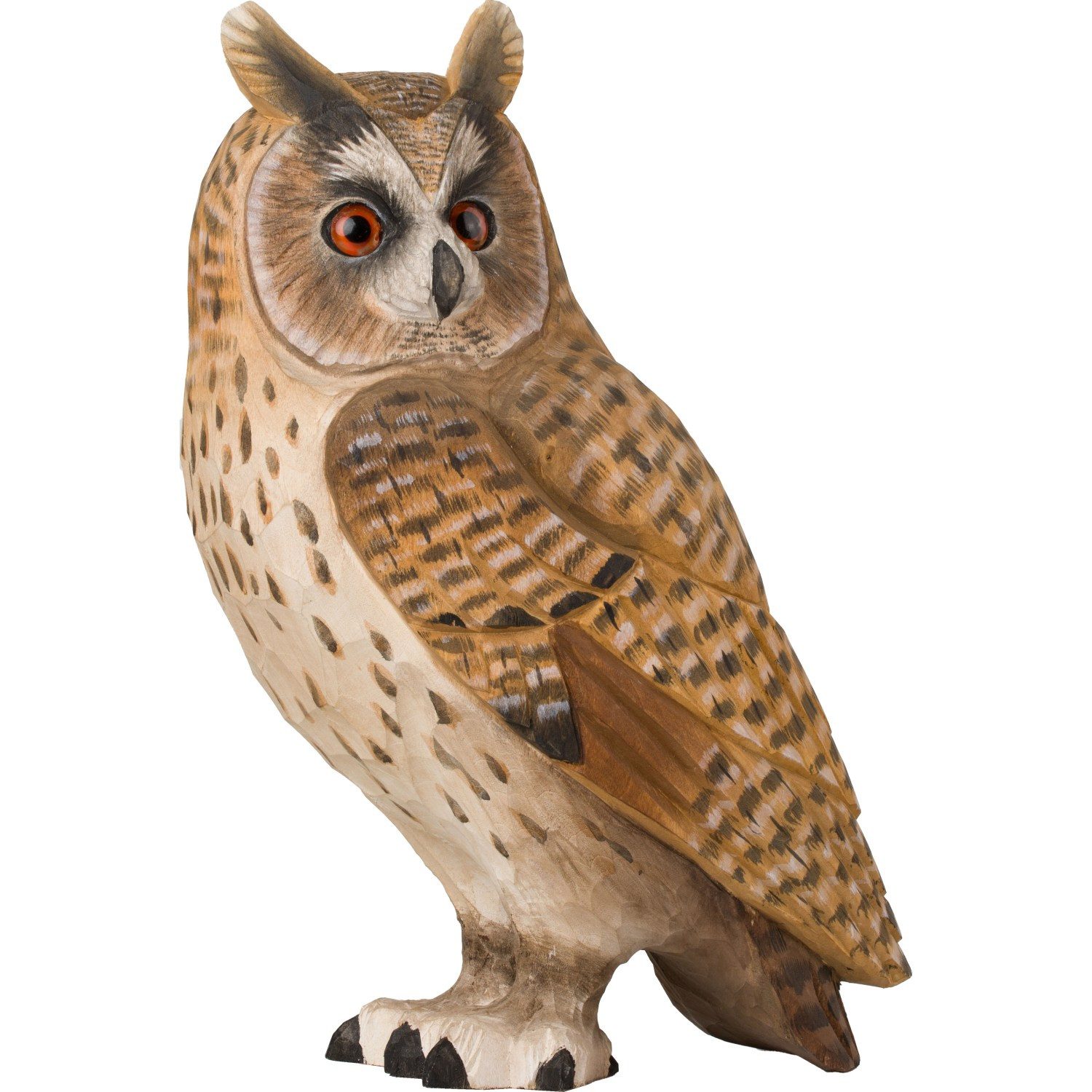 Wildlife Garden Tierfigur Decobird Waldohreule handgeschnitzt Holz Höhe 23,5 cm, Eule