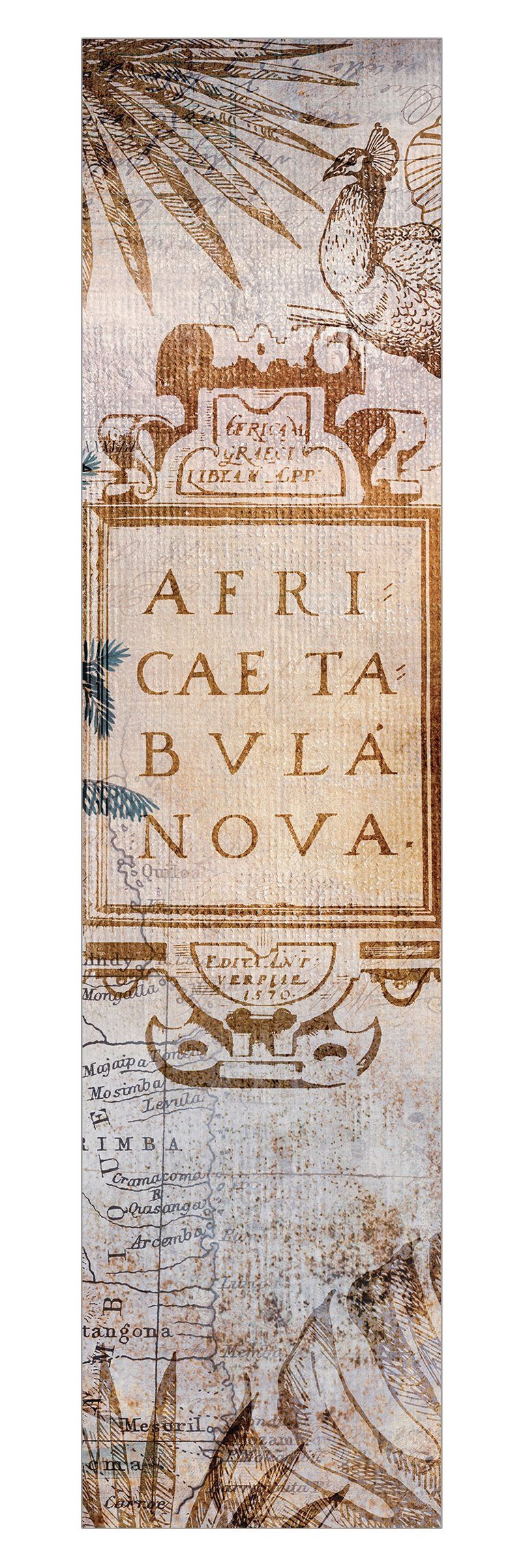 Bilderdepot24 Schiebegardine Flächenvorhang blickdicht Vintage Landkarte Afrika (1 St), halbtransparent, Wohnzimmer große Flächengardine lichtdurchlässig für Klemm-System