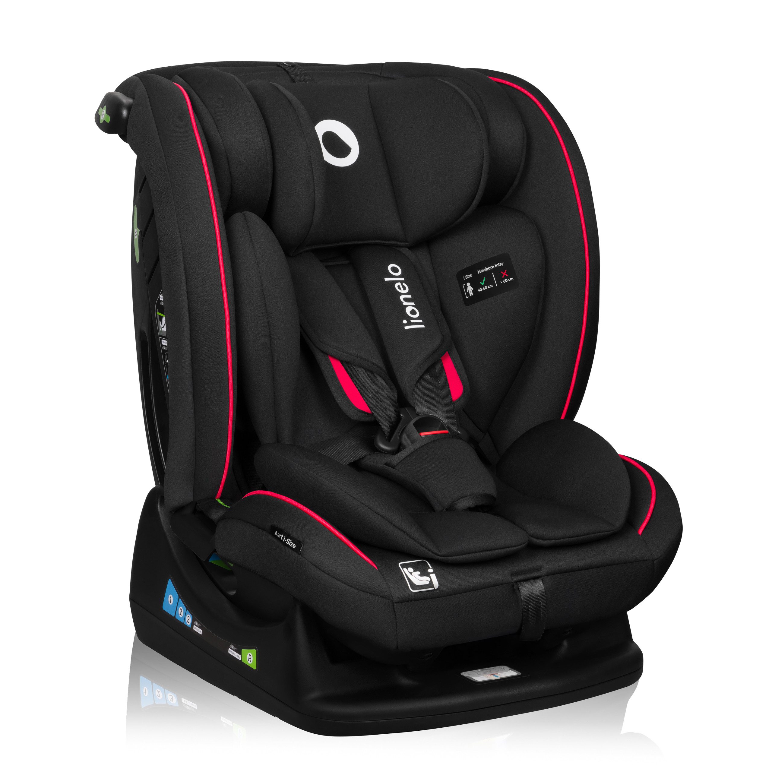 lionelo Autokindersitz AART I-SIZE, ab: ab Geburt, bis: 12 Jahre, ab: 40,00 cm, bis: 150,00 cm, (Autositz, Bedienungsanleitung, Verkleinerungseinsatz, Lendeneinsatz, Baby Card), i-SizeBreiter Anpassungsbereich Ein zusätzlicher Seitenschutz 4in1