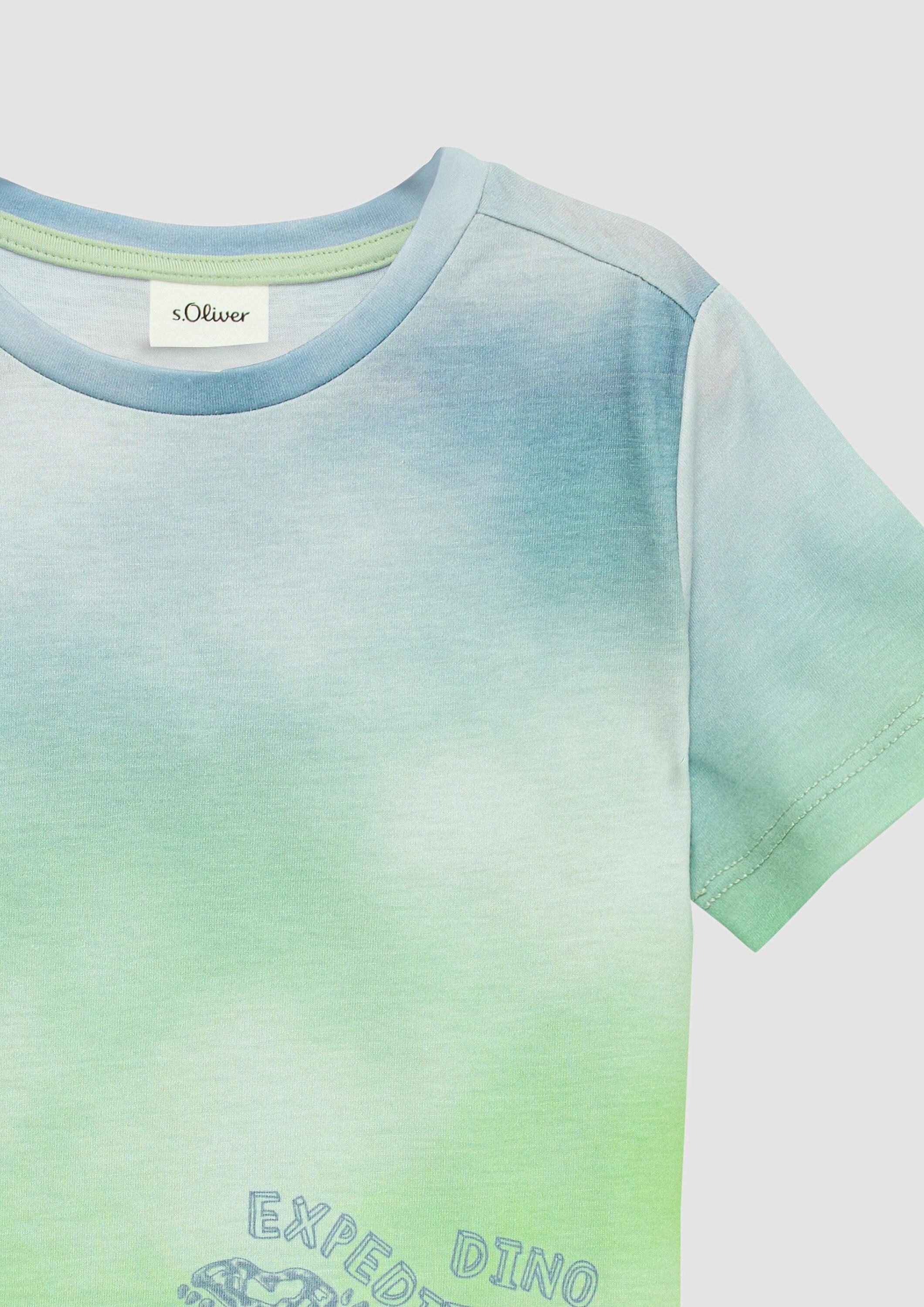s.Oliver Kurzarmshirt T-Shirt T-Shirt aus Jersey mit All-over-Print