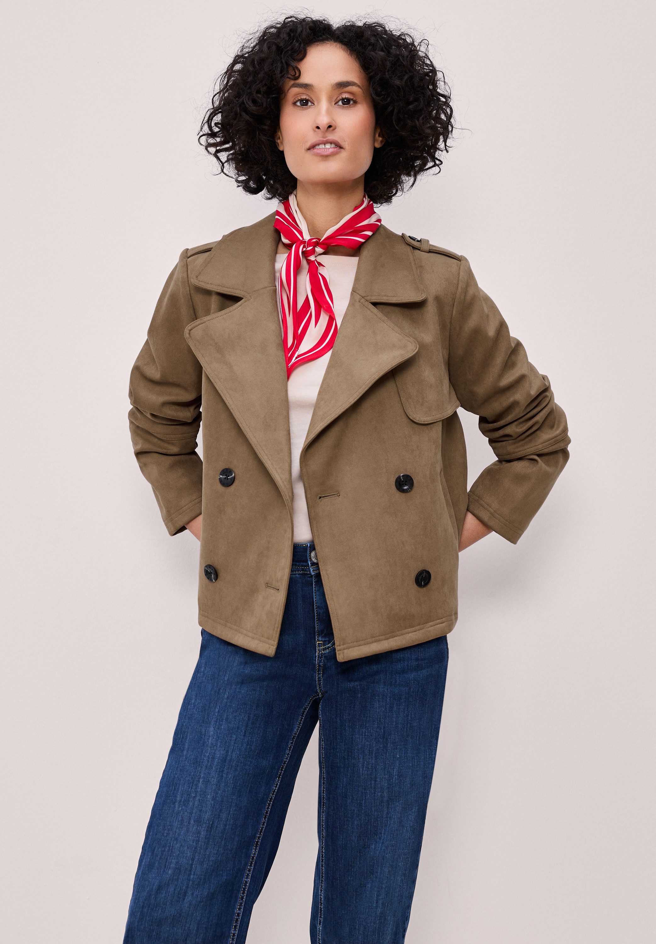 STREET ONE Lederimitatjacke in Velours-Optik günstig online kaufen