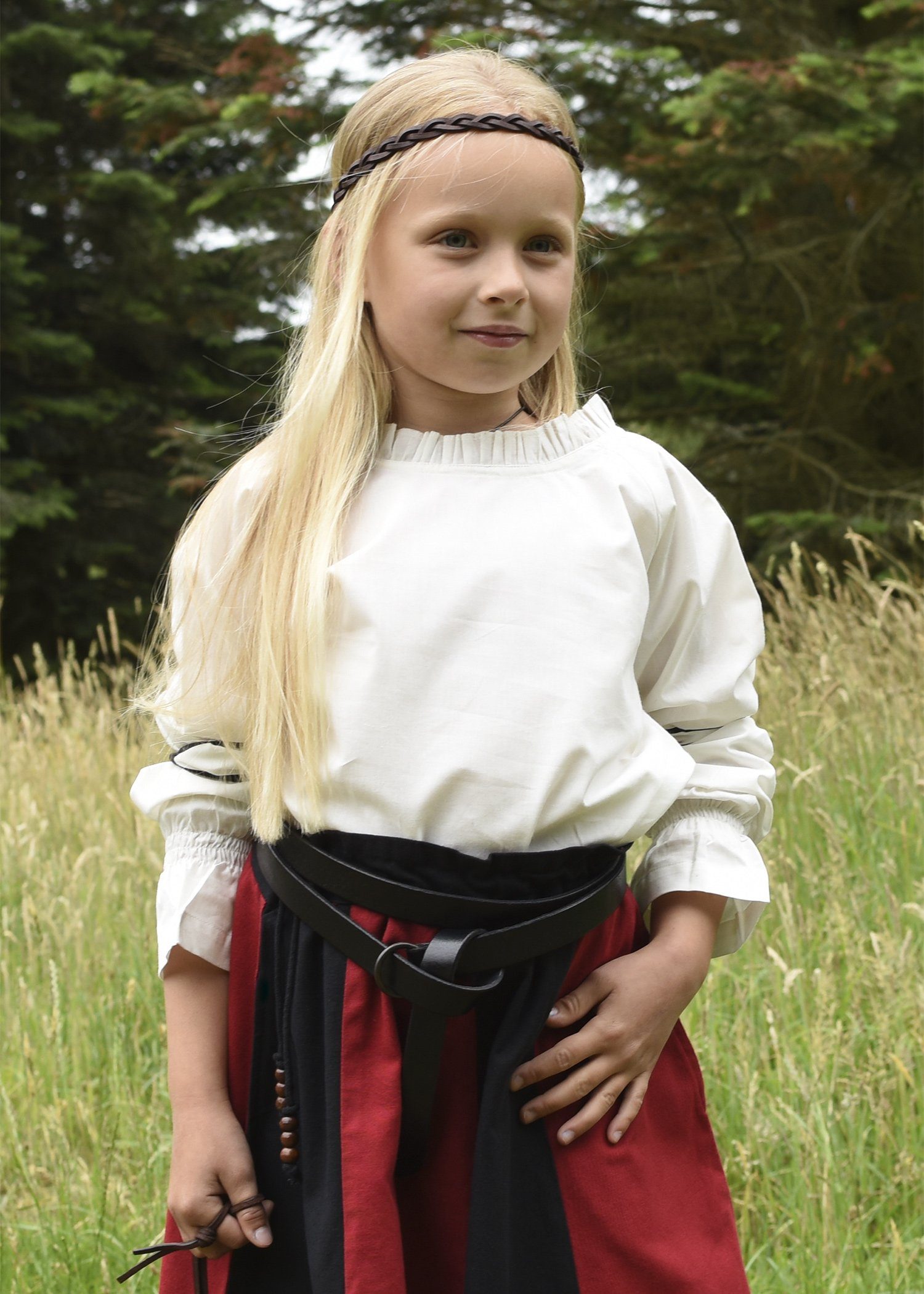Battle Merchant Ritter-Kostüm Kinder Mittelalter-Langarmbluse Helena, natur