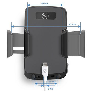 Wicked Chili KFZ Handy Halterung für Samsung Galaxy S20 S10+ M30 Smartphone-Halterung, (1er Set, 1-tlg., 2in1 Halterung für Windschutzscheibe und Armaturenbrett / mit Kabelhal)