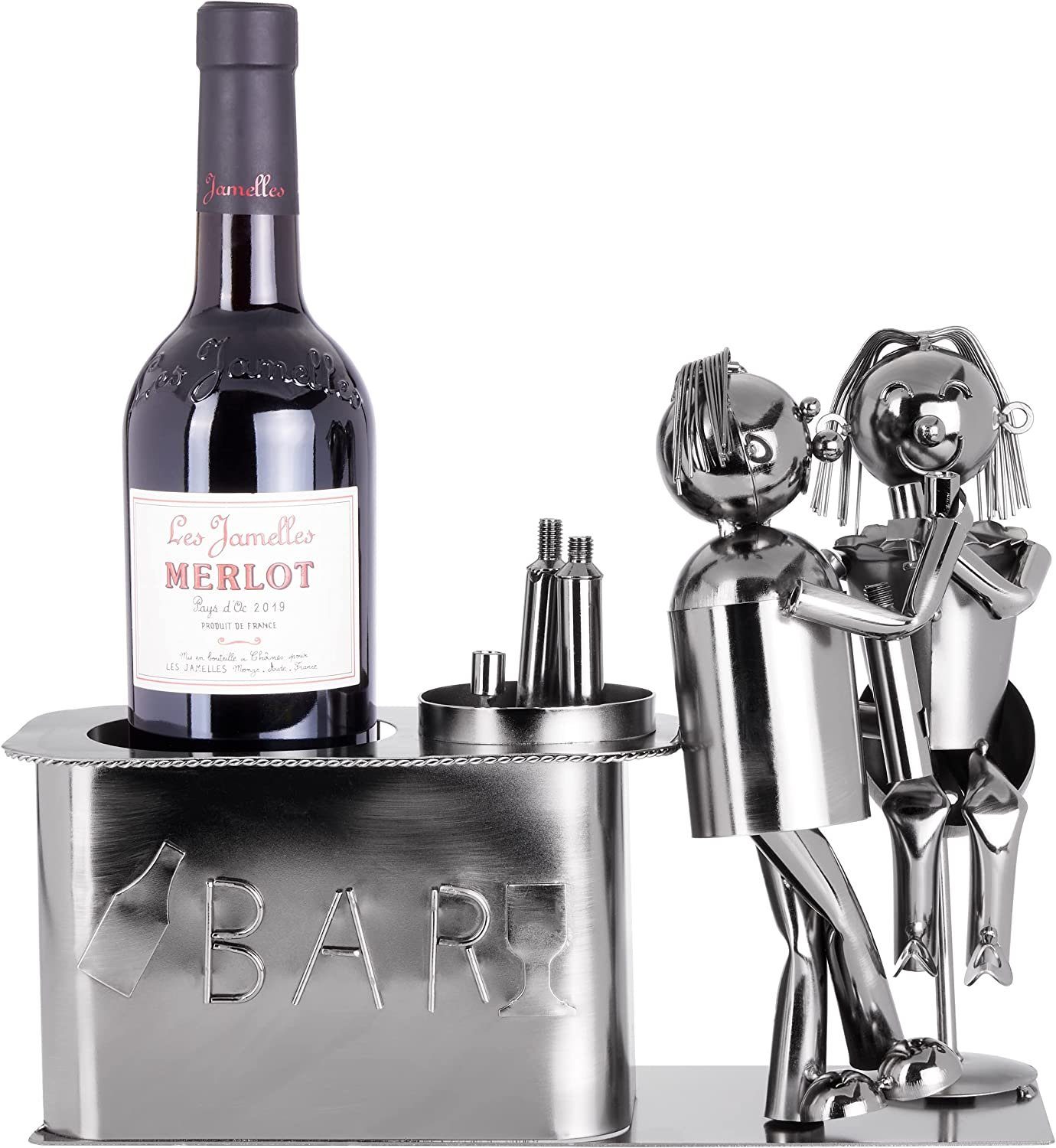 BRUBAKER Weinflaschenhalter Liebespaar an der Bar Flaschenhalter, (inklusiv günstig online kaufen