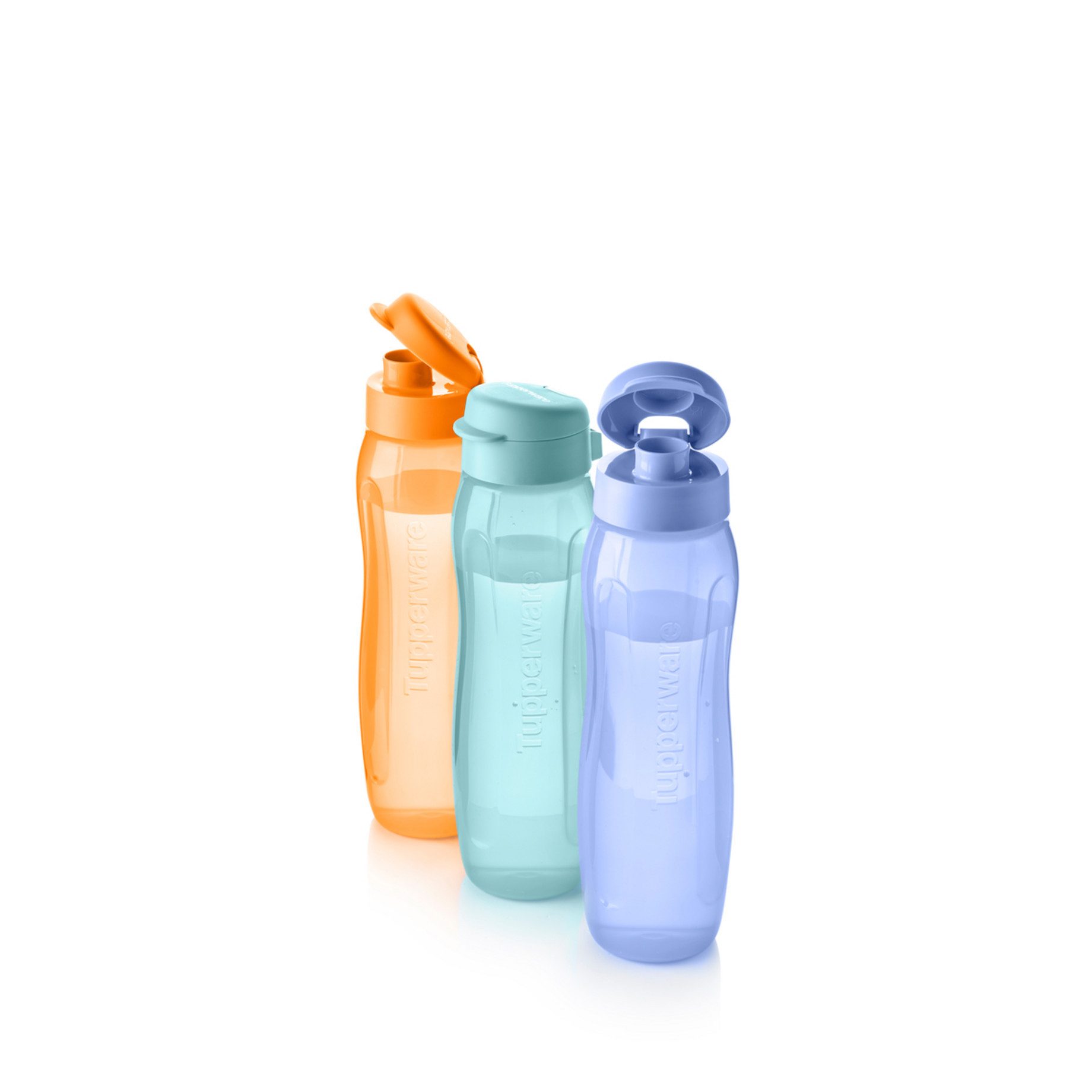 TUPPERWARE Trinkflasche Tupperware Eco Easy Trio Trinkflaschen 3er Set je 750ml