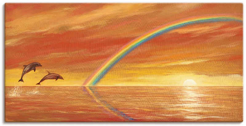 Artland Wandbild Regenbogen über dem Meer, Wassertiere (1 St), als Alubild, Outdoorbild, Leinwandbild, Wandaufkleber, versch. Größen