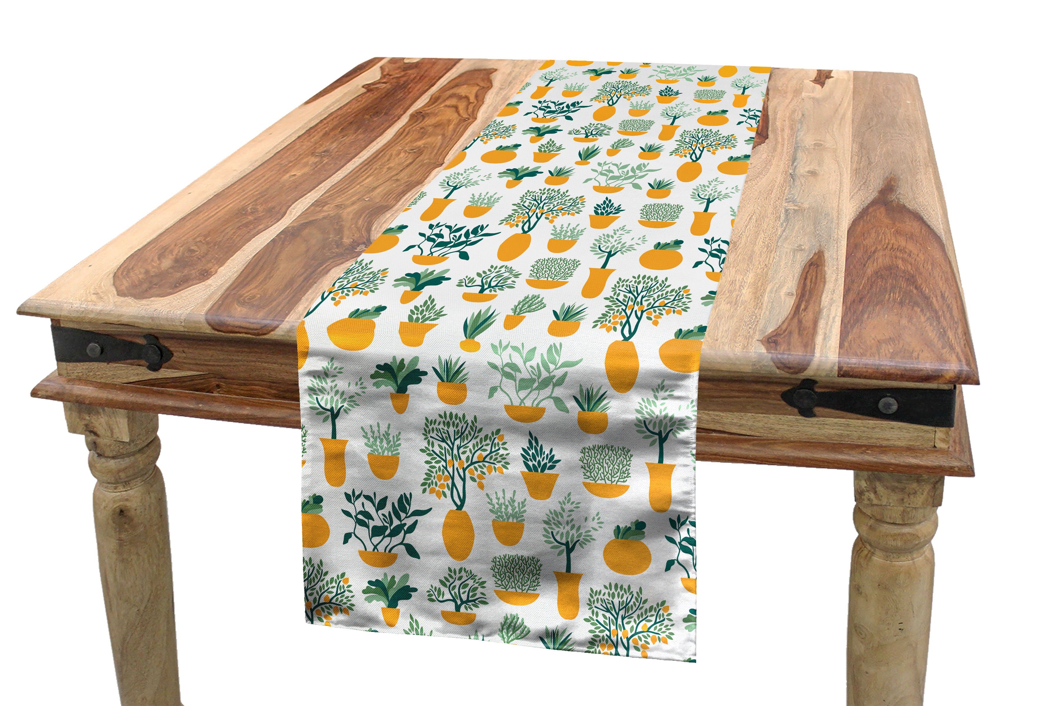 Küche Tischläufer Tischläufer, in Töpfe Esszimmer Abakuhaus Blossom Tropical Dekorativer Zitronen Rechteckiger