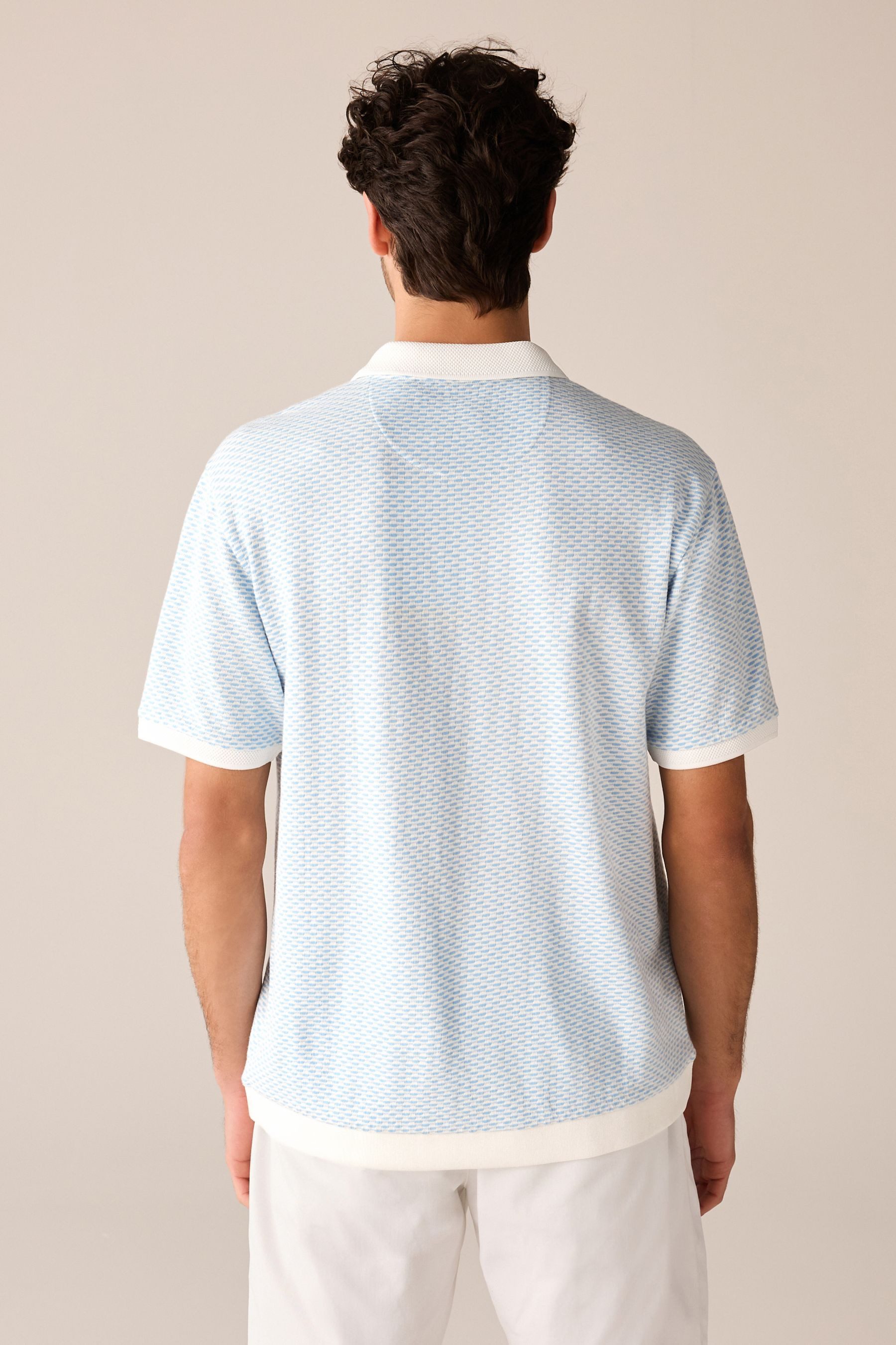 Next Poloshirt Strukturiertes Kurzarm-Poloshirt mit Kuba-Kragen günstig online kaufen