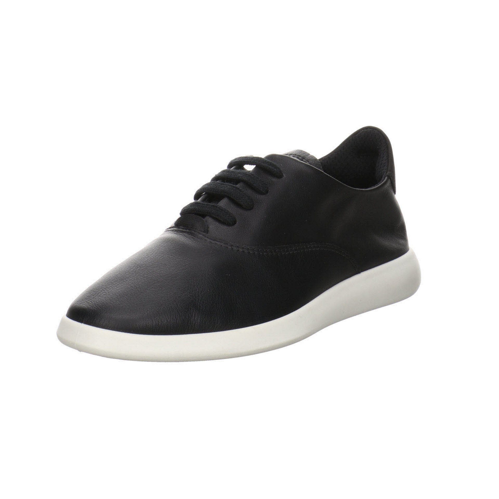 Ecco Damen Schuhe Sneaker Glattleder Minimalist Sneaker BLACK/BLACK Schnürschuh