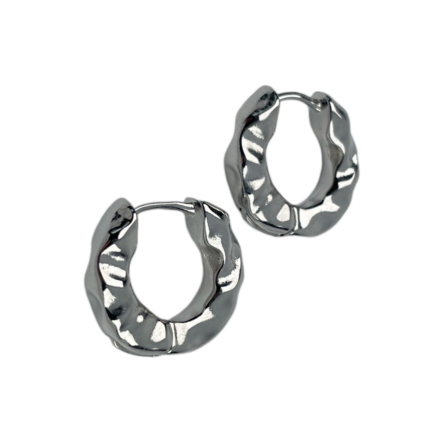 SHELAGO Paar Creolen Ohrringe für Damen-Chunky Wave Creolen (inkl. Schmuckverpackung), wellenförmigen Creolen, Statement Ohrringe