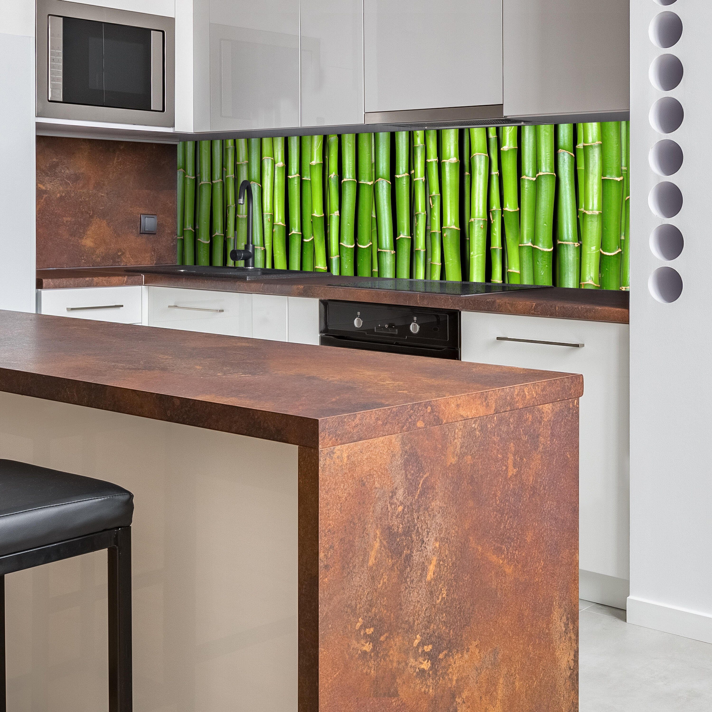 Bambuswand, Premium (1-tlg), in Nischenrückwand wandmotiv24 Hartschaum Küchenrückwand Größen versch.