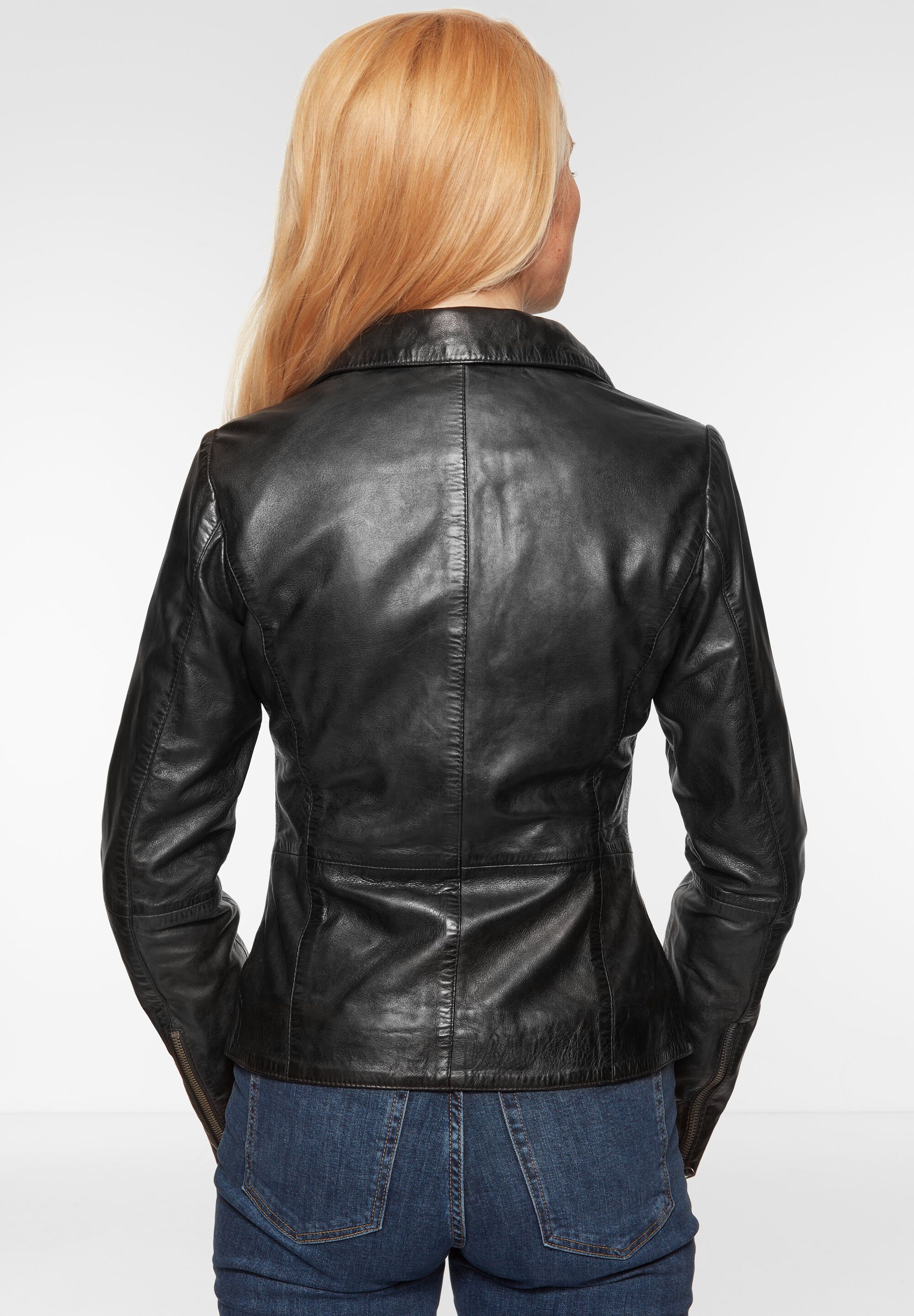 7eleven Lederjacke SENONA (1-St) im Uni-Design