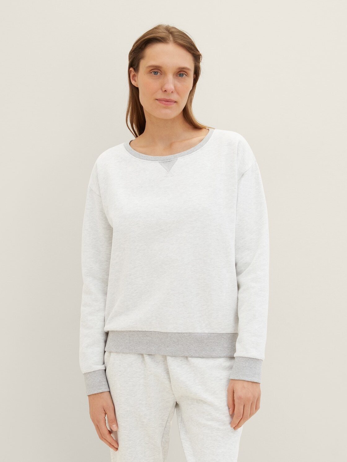 TOM TAILOR Pyjamaoberteil Bodywear Loungewear Sweatshirt in Melange Optik günstig online kaufen
