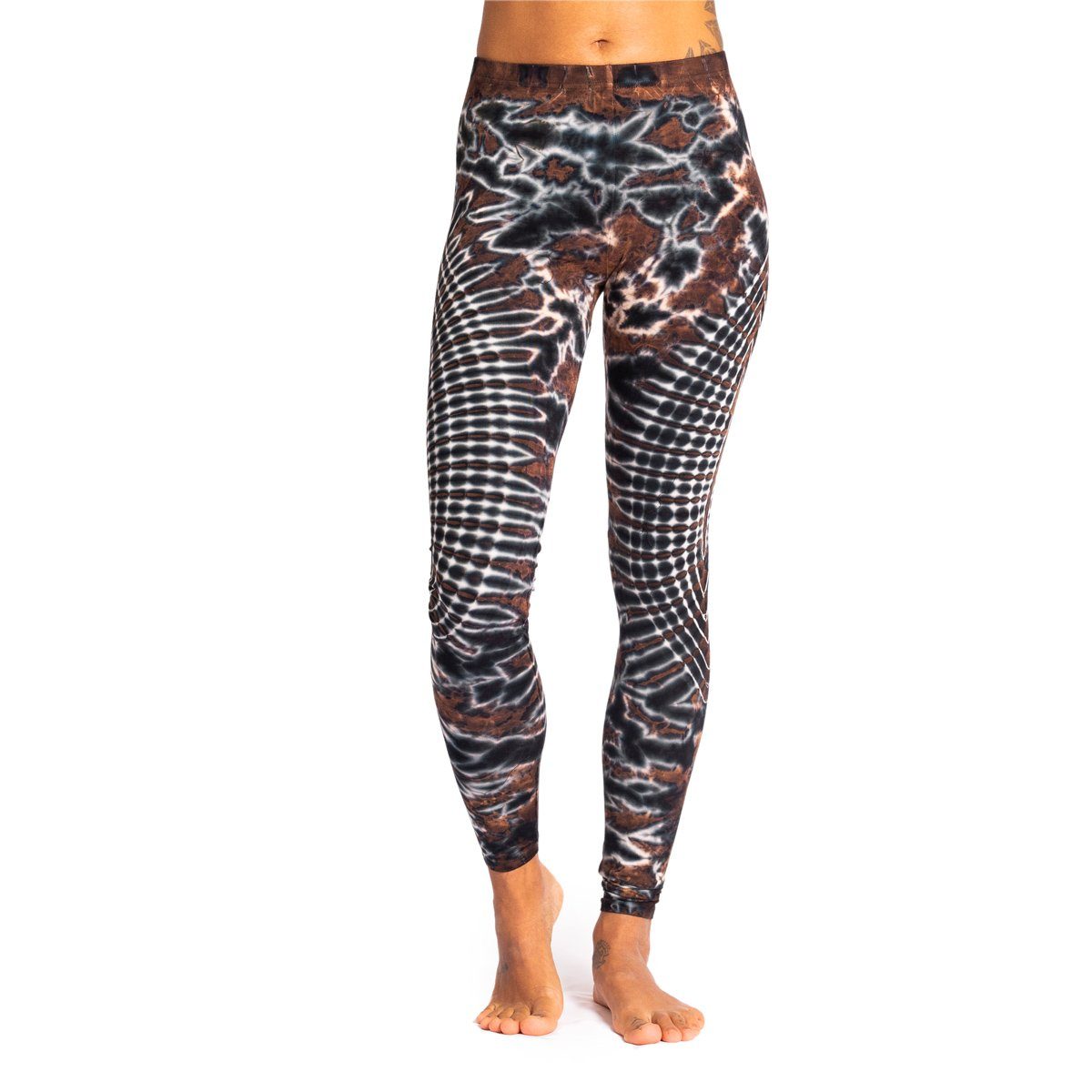 Batik PANASIAM Batik aus 'Sonne' Leggings Braunton Sportleggings Hose Viskose TD11 natürlicher Leggings Leggings Unikat Sporthose lange Look im Yogaleggings Goa