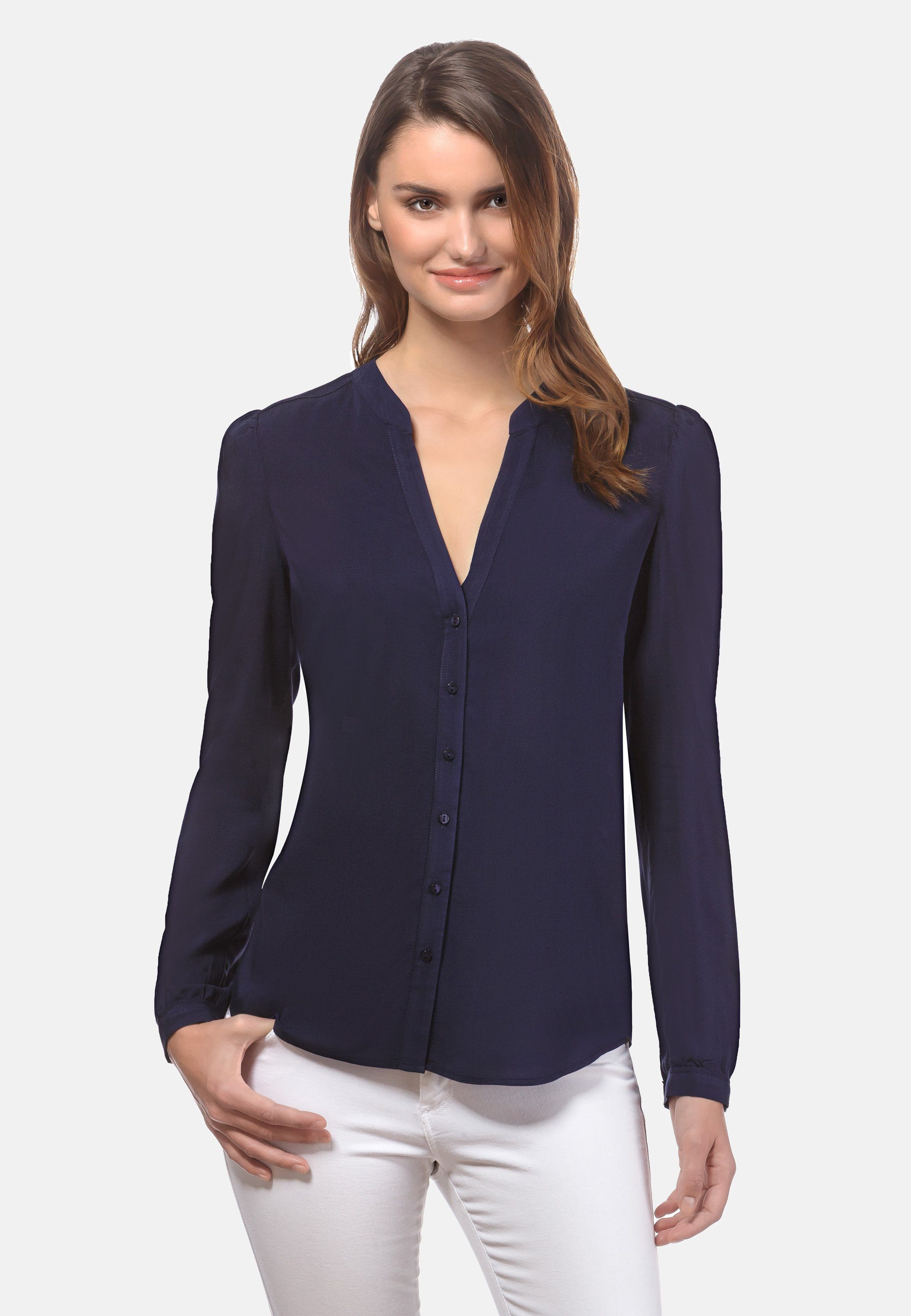 Vincenzo Boretti Klassische Bluse leicht tailliert