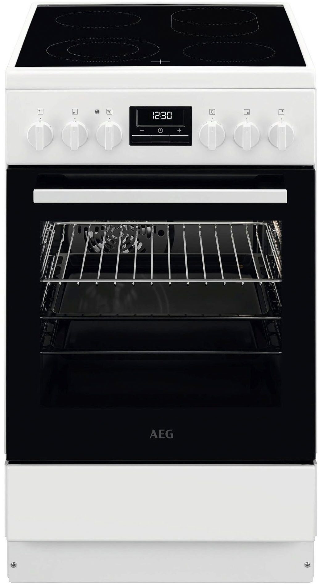 AEG Elektro-Standherd CCB5440CBW, mit Teilauszug, Gleichmäßiges Garen auf 3 Ebenen mit 8 Programmen,inkl. Zubehör, Timer