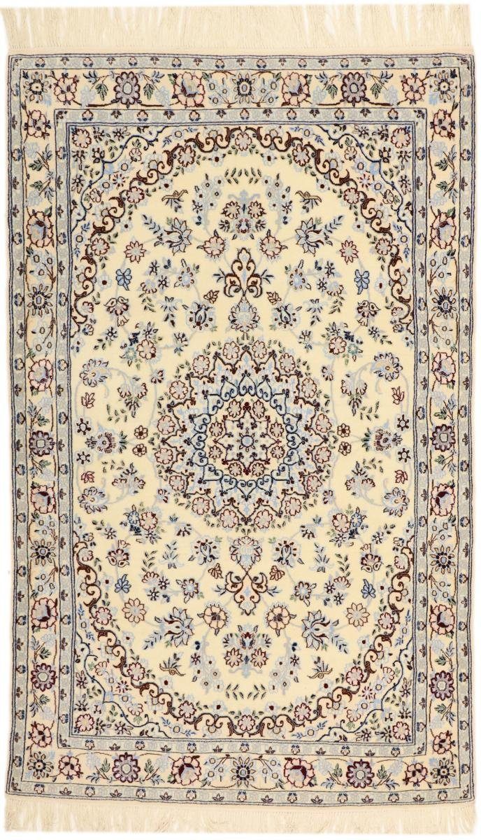 Isfahan Trading, Orientteppich mm Handgeknüpfter rechteckig, Höhe: 117x193 Seidenkette Nain 6 Orientteppich,