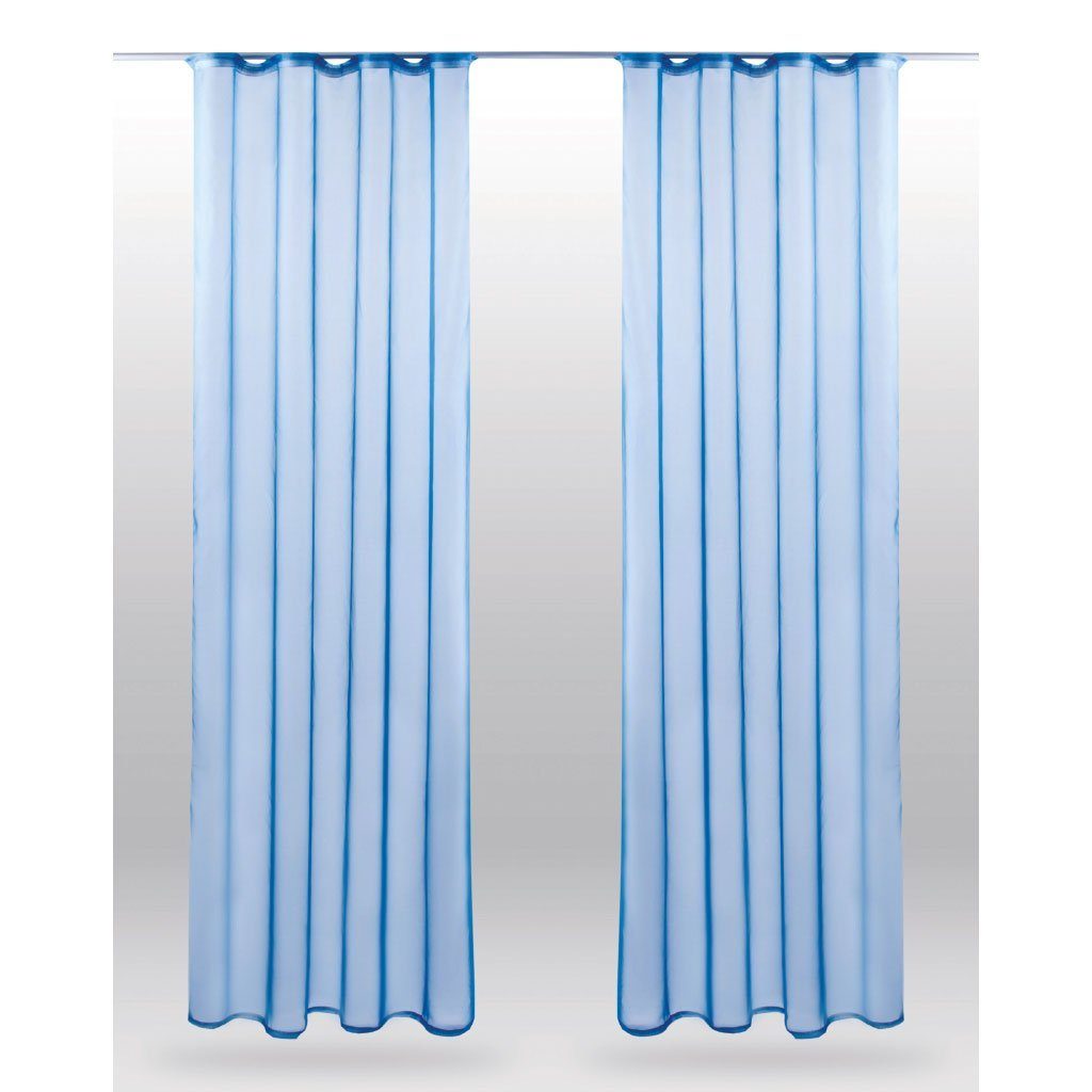 Vorhang, Bestlivings, (2 Kräuselband Dekoschals Universalband) (2 St), Gardinenset transparent, Blau Voile, mit "Transparent"