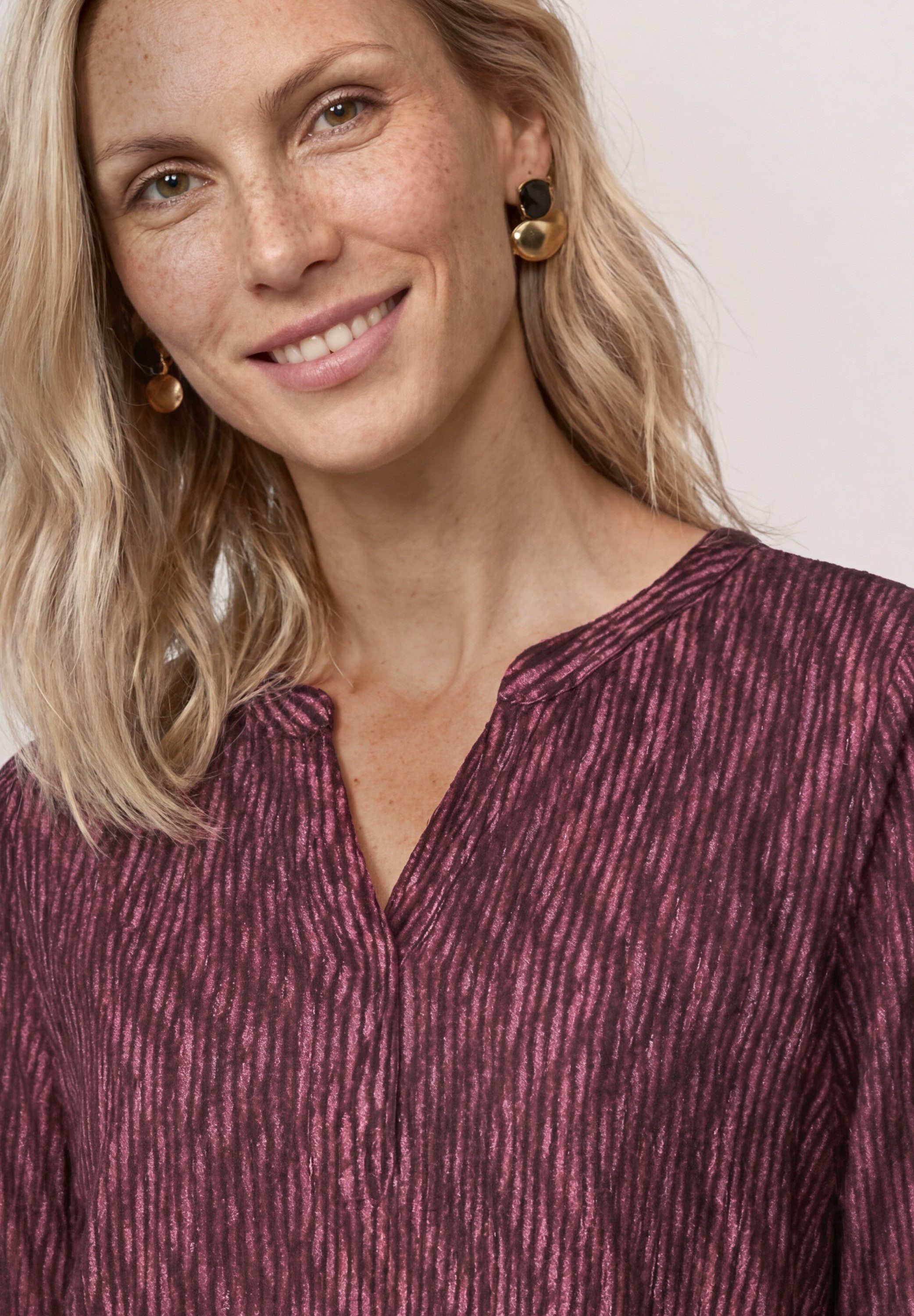 STREET ONE 3/4-Arm-Shirt Sommershirt mit Split Neck und Print – Bild 2 von 5