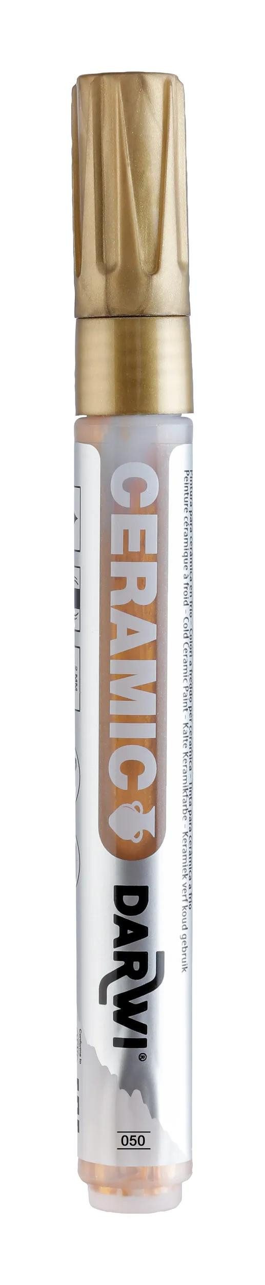 Marker 6x Kalte Keramikfarbe, Marker 2mm Spitze, 6ml, Gold Gold DA0340013050C
