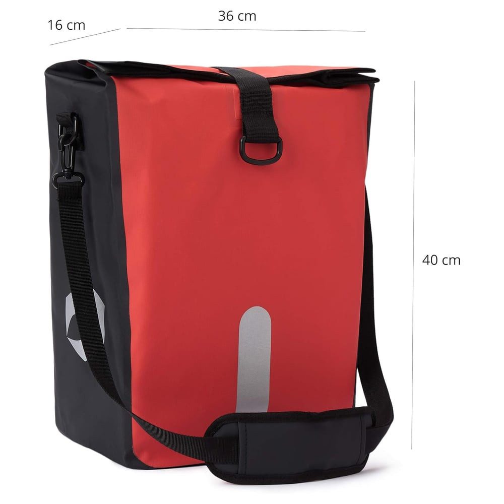 #DoYourSports Fahrradtasche "Roll-Top" 3in1 Hinterradtasche 21L, wasserabweisend für alle Gepäckträger mit Haltegriff Reflektor