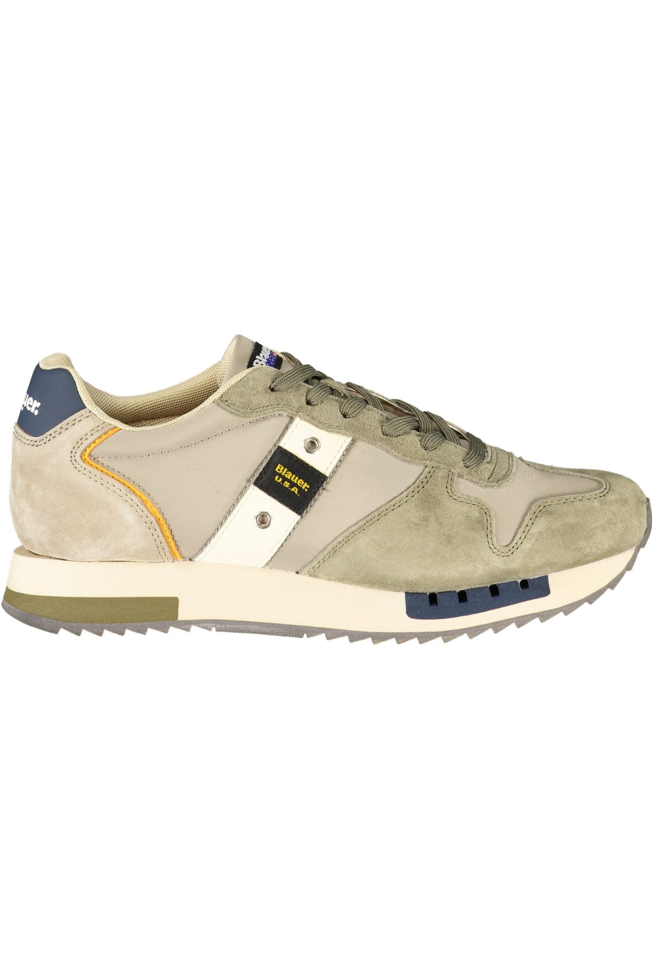 Blauer Sneaker Trendy Herrensportschuh in Grün mit Kontrasten und