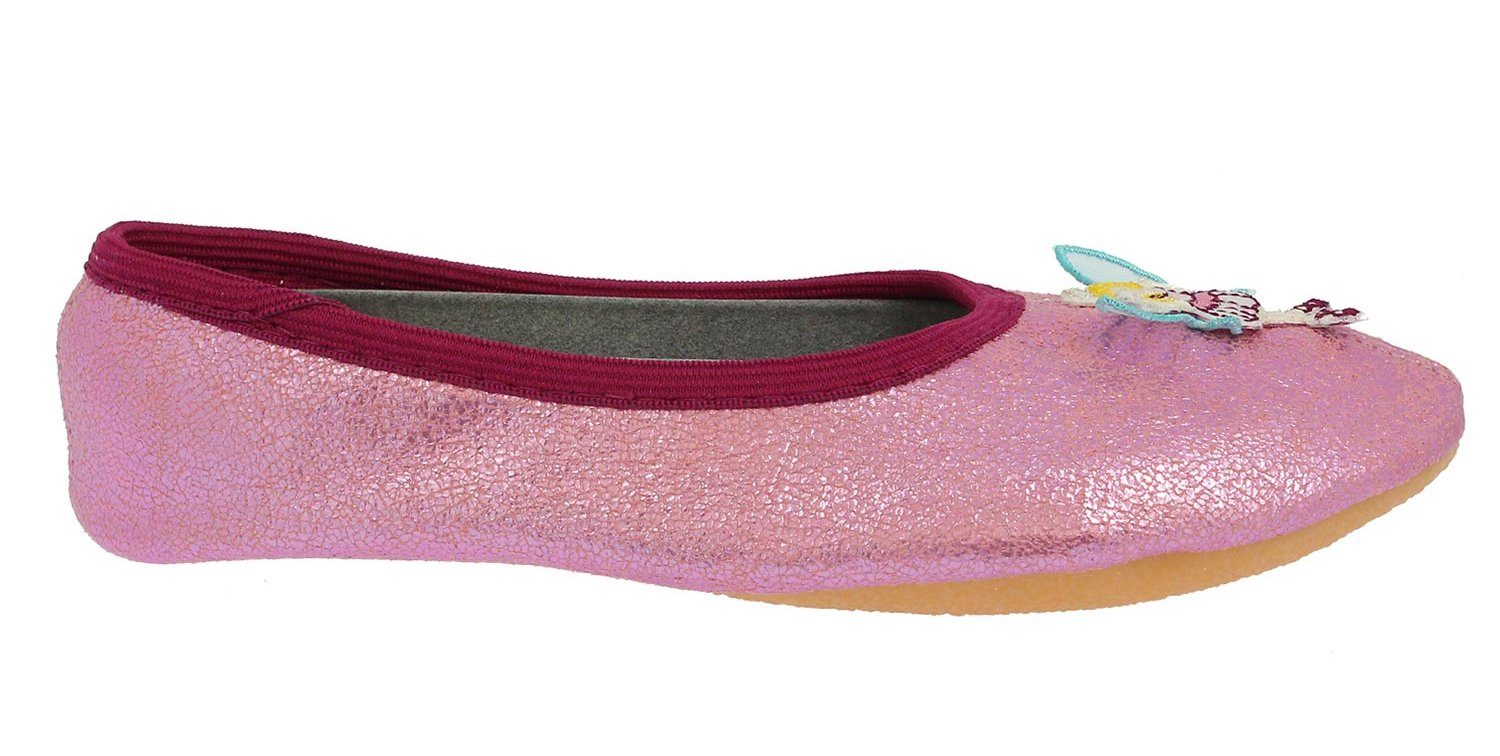 Beck Schläppchen Fee Gymnastikschuh (mit rutschfester Sohle, aus Naturkautschuk) ein Traum für Mädchen, hochwertiges glänzendes Obermaterial – Bild 4 von 5