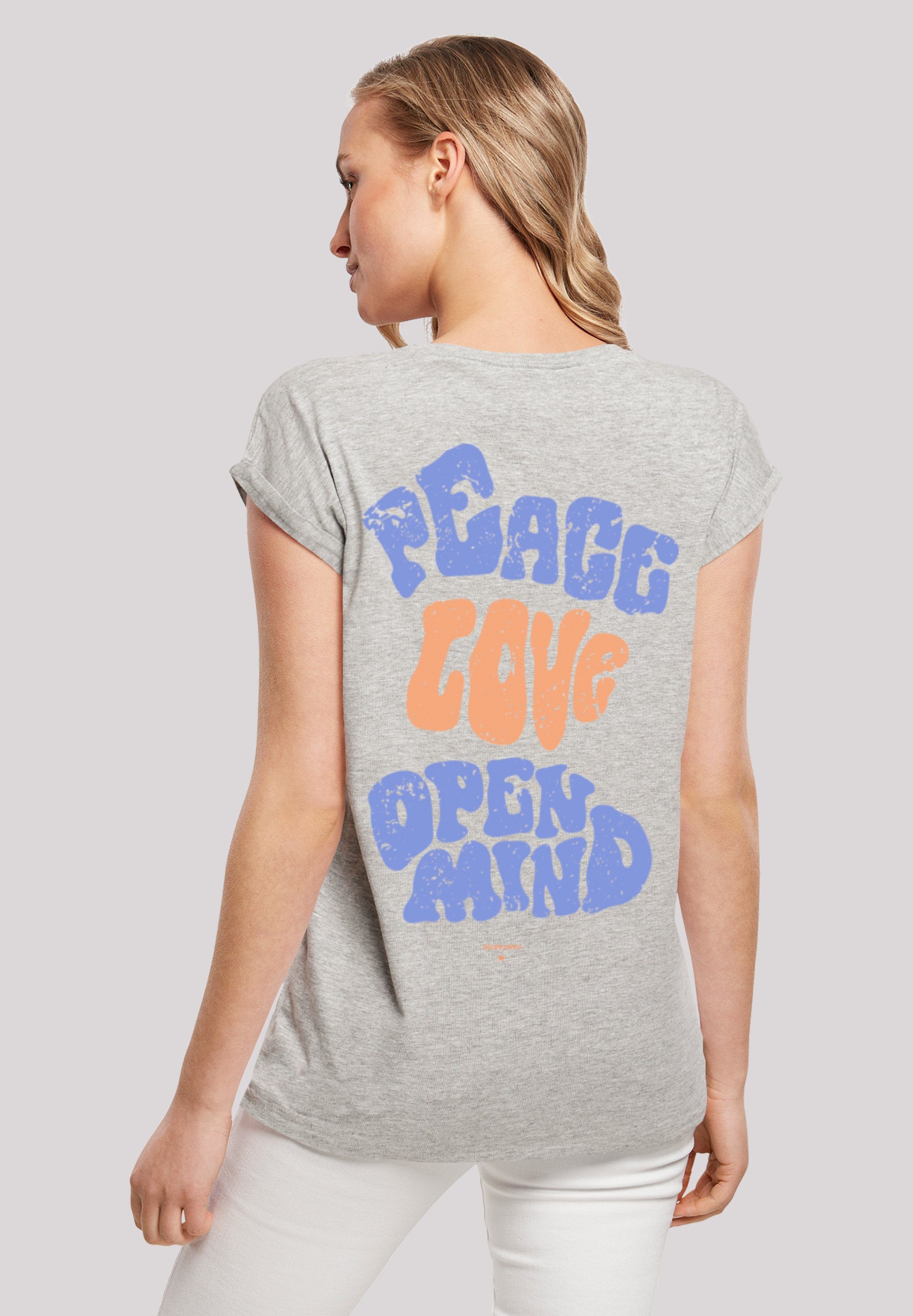 F4NT4STIC T-Shirt Peace Love and Open Mind Print