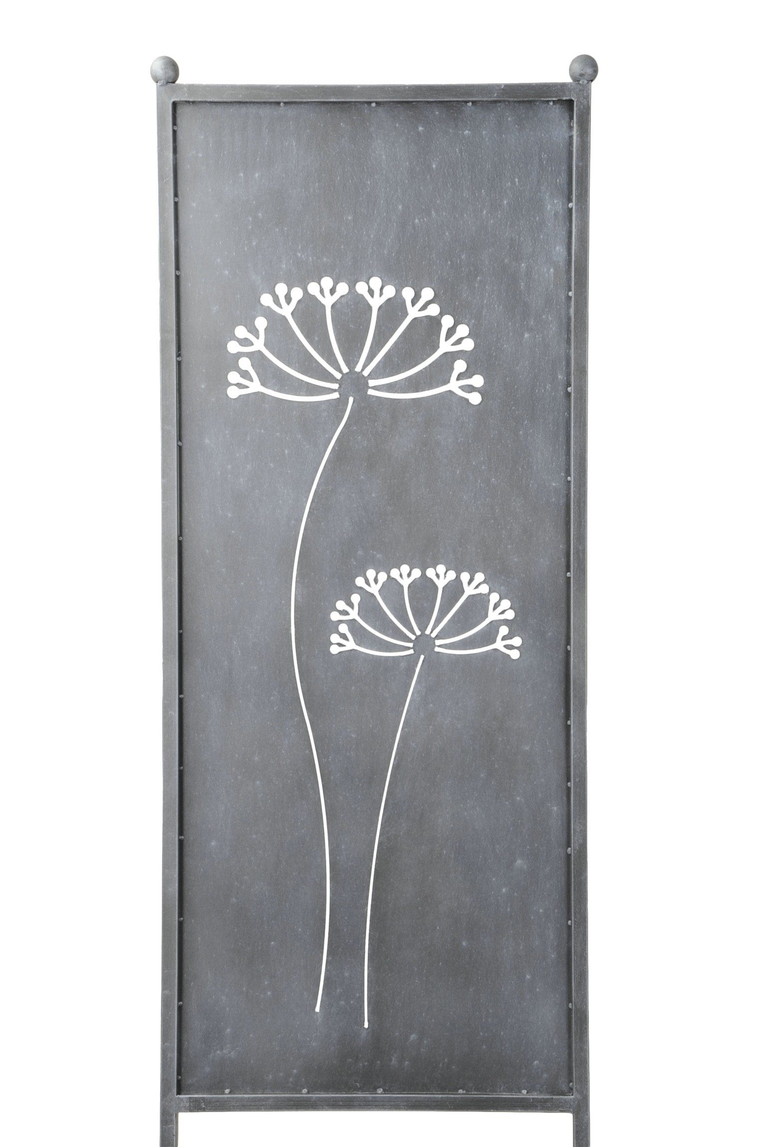 finehomegarden Gartenstecker Stele Metall Dolde Sichtschutz grau (1-St) Windschutz Outdoor H165cm B52cm Dekowand Garten / Paket-Sperrgut
