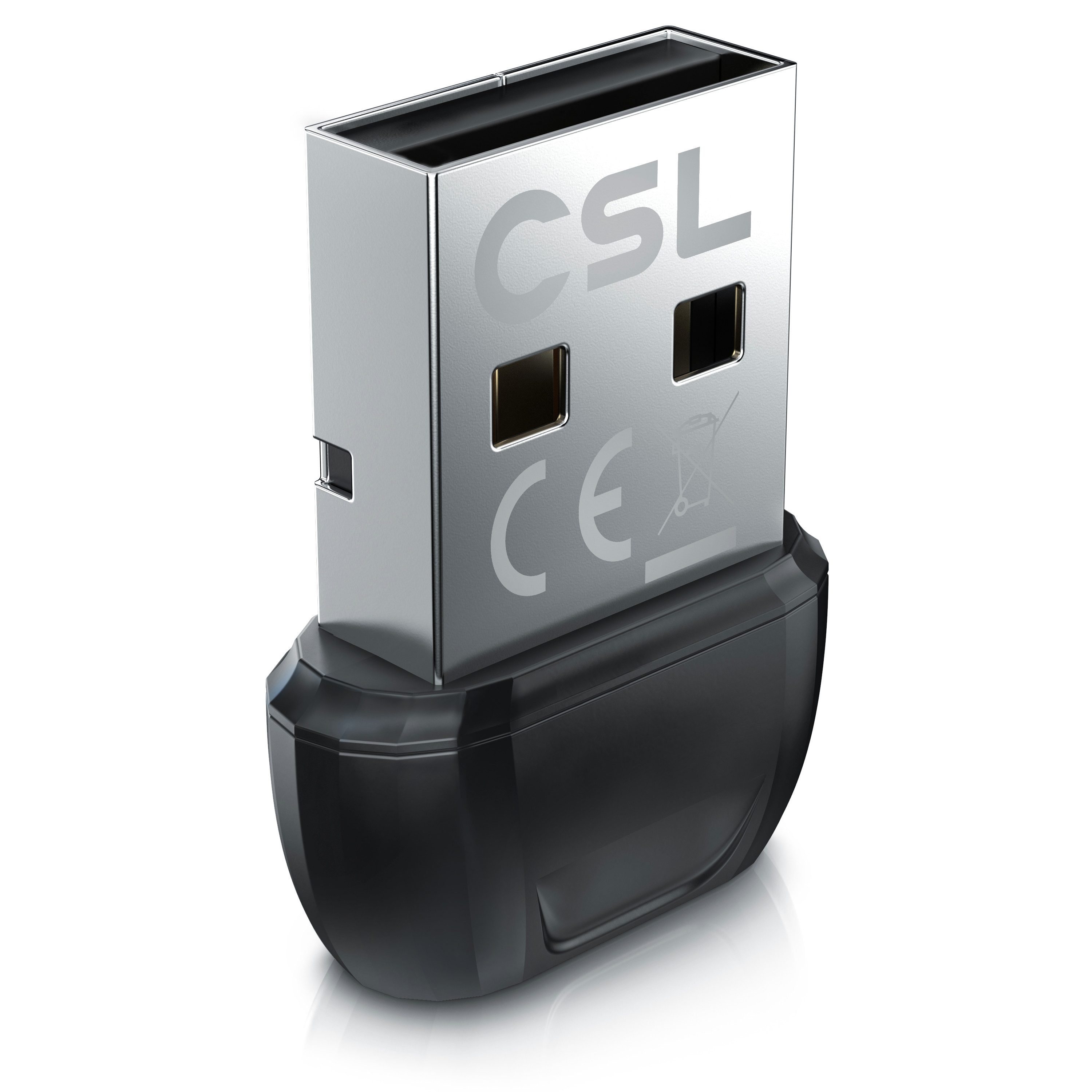 CSL BT USB Stick Nano, BT5.3 Adapter / Dongle, Empfänger & Sender Bluetooth-Adapter USB zu USB Typ A, Plug&Play, Auto-Reconnect, bis 20 m, bis 7 Geräte, 3 Mbit/s