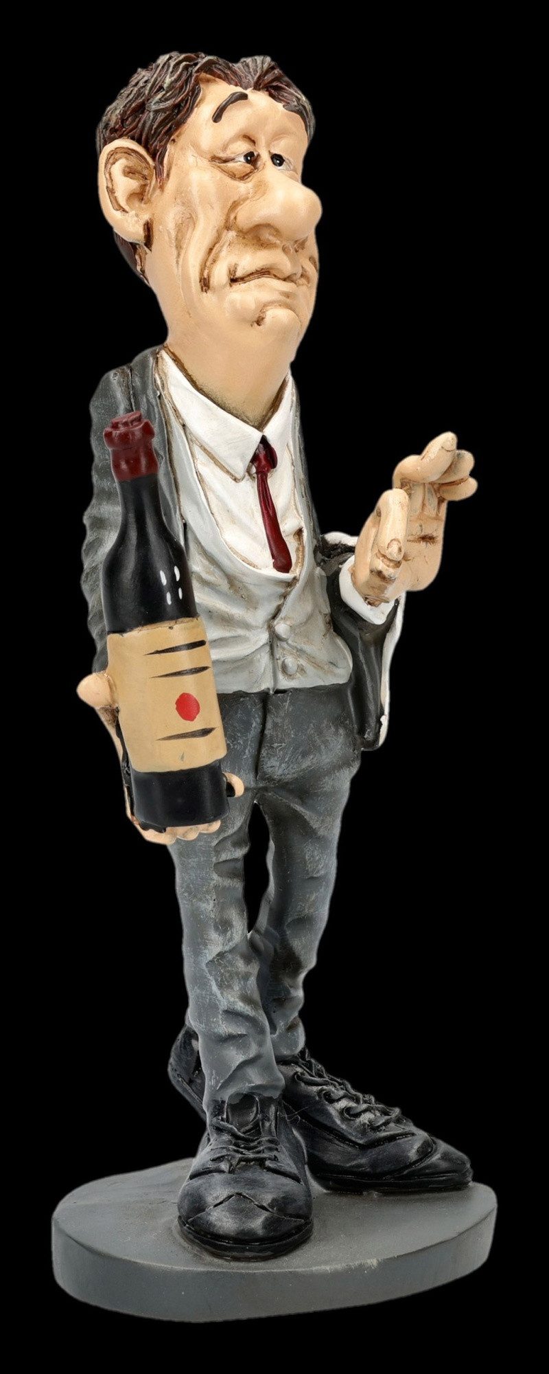 Figuren Shop GmbH Dekofigur Wein Figur Sommelier – Humorvolle Sammlerfigur Warren Stratford 13 cm