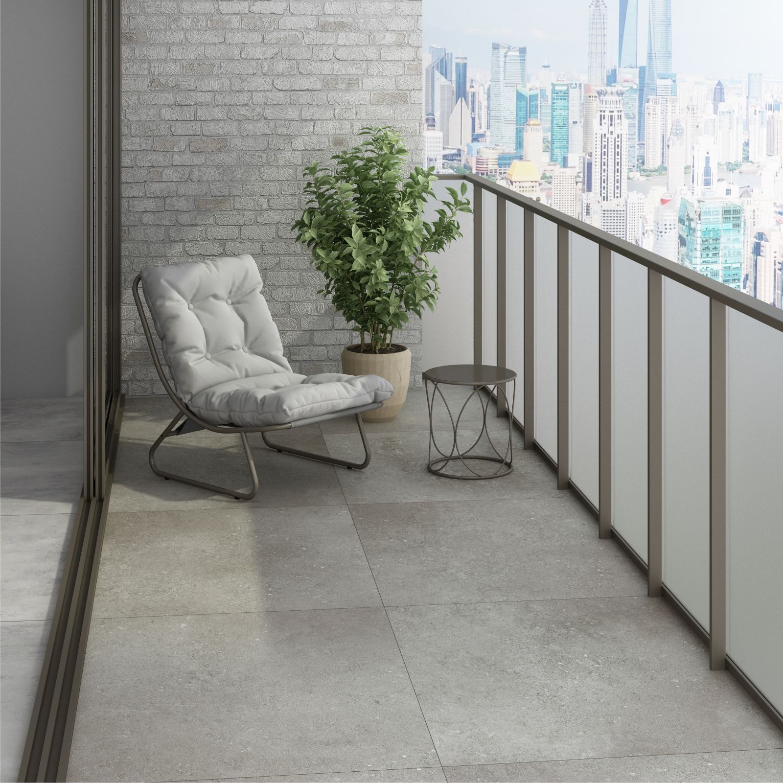 Bodenfliese 1 Paket (0,72 m) Terrassenplatten HANNOVER GREY (60 × 60 cm), matt, Feinsteinzeug, grau, R11, Feinsteinzeug, Balkone Dachterrasse Außenraum