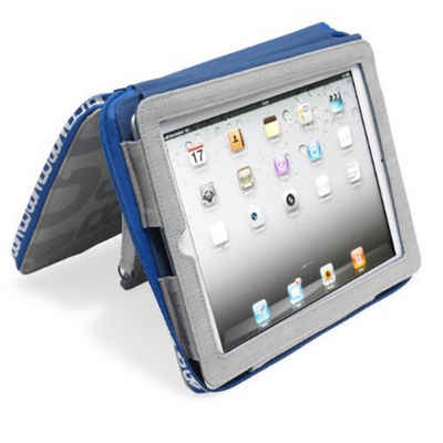 Hama Tablet-Hülle Cover Portfolio Case Ständer Schutz-Hülle Grau, Klapp-Tasche passend für Apple iPad 4 3 4G 3G 2 2G, Stand-Funktion