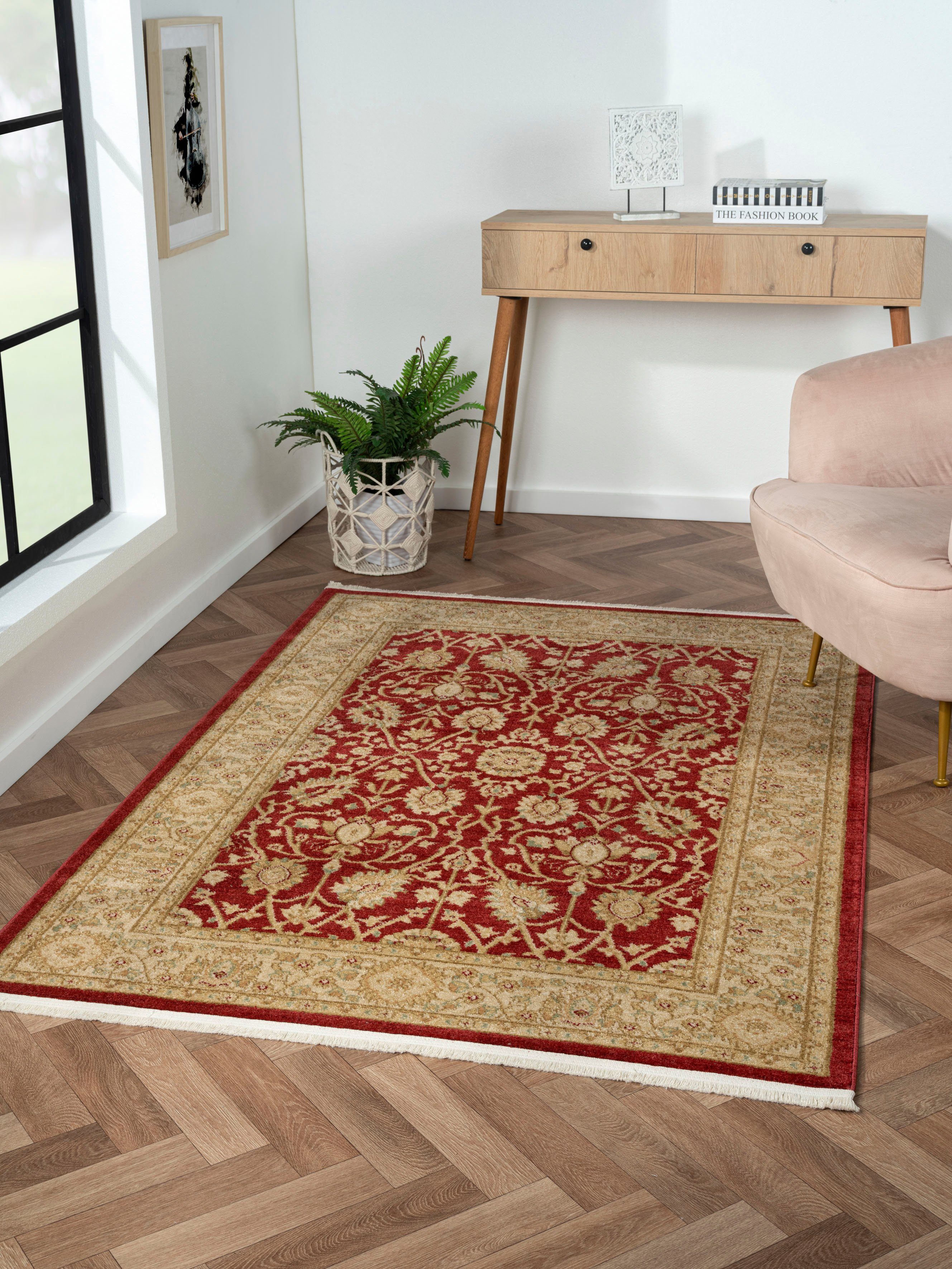 Teppich Maryam 1, Myflair Möbel & Accessoires, rechteckig, Höhe: 7,5 mm,  Kurzflor, Orient Optik, edler Glanz, mit Fransen, besonders weich