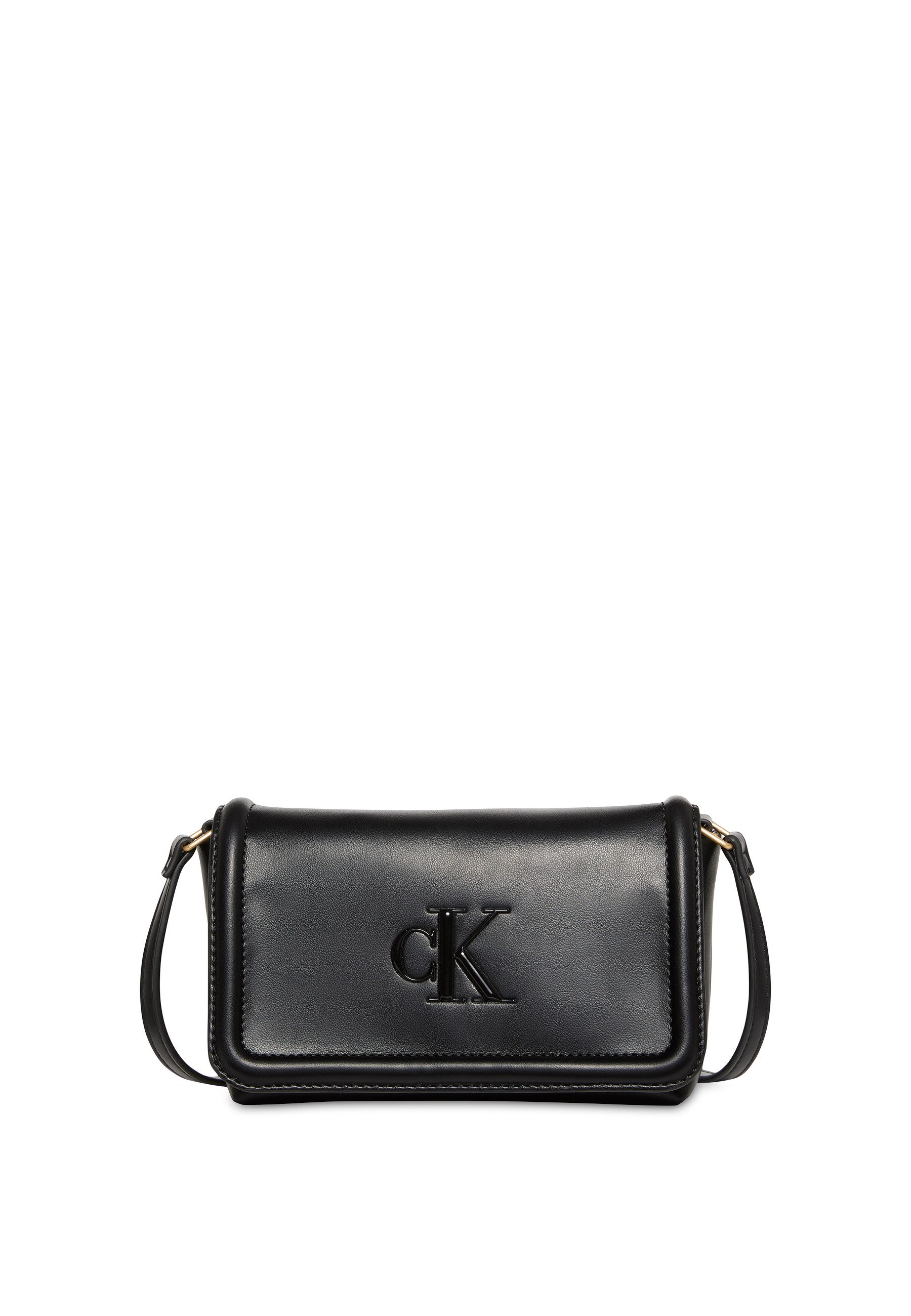 Calvin Klein Umhängetasche RAISED CK FLAP CROSSBODY, Damen-Schultertasche, Handtasche, kleine Abendtasche mit CK-Logo