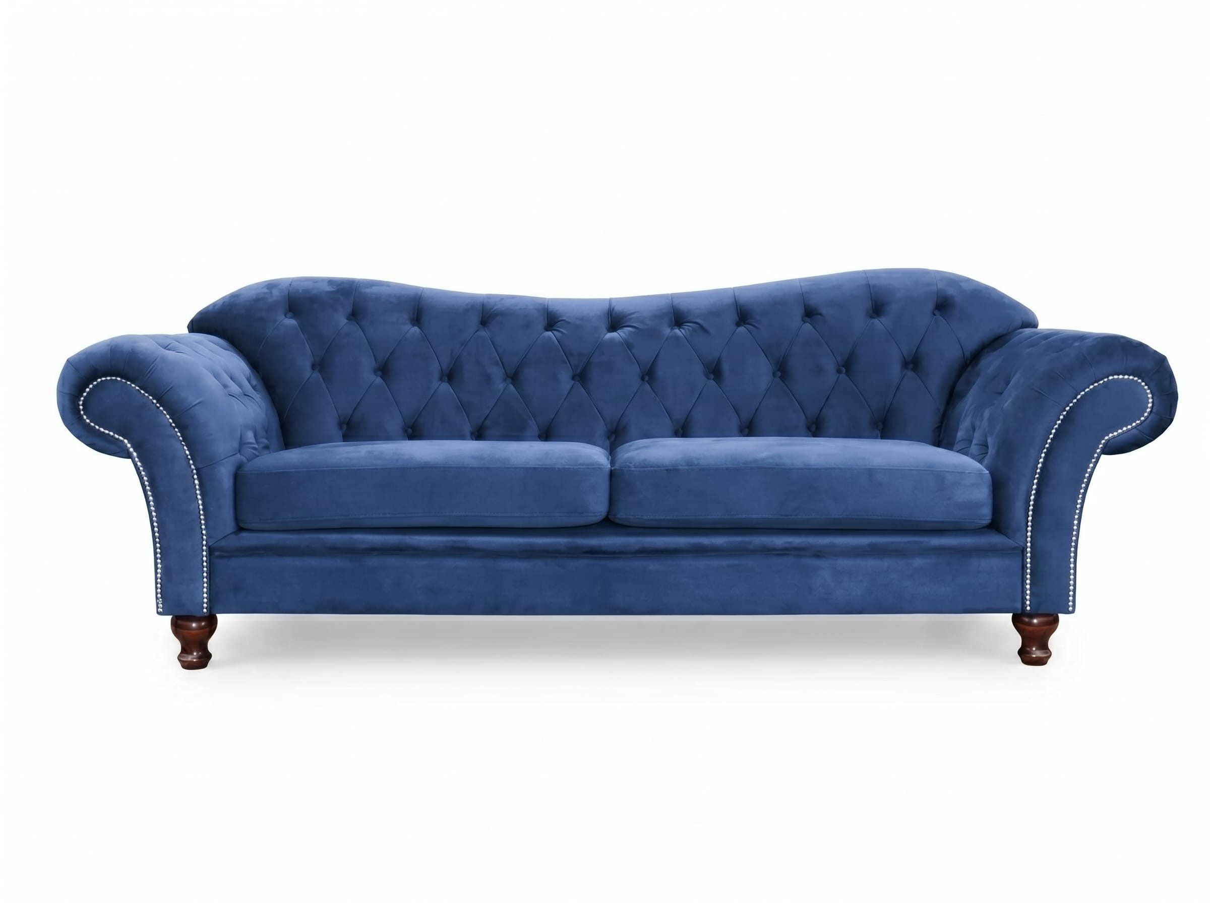 JVmoebel Chesterfield-Sofa Blaues 2-Sitzer Schlafsofa Gestepptes Chesterfield Sofa, 1 Teile, Made in Europa
