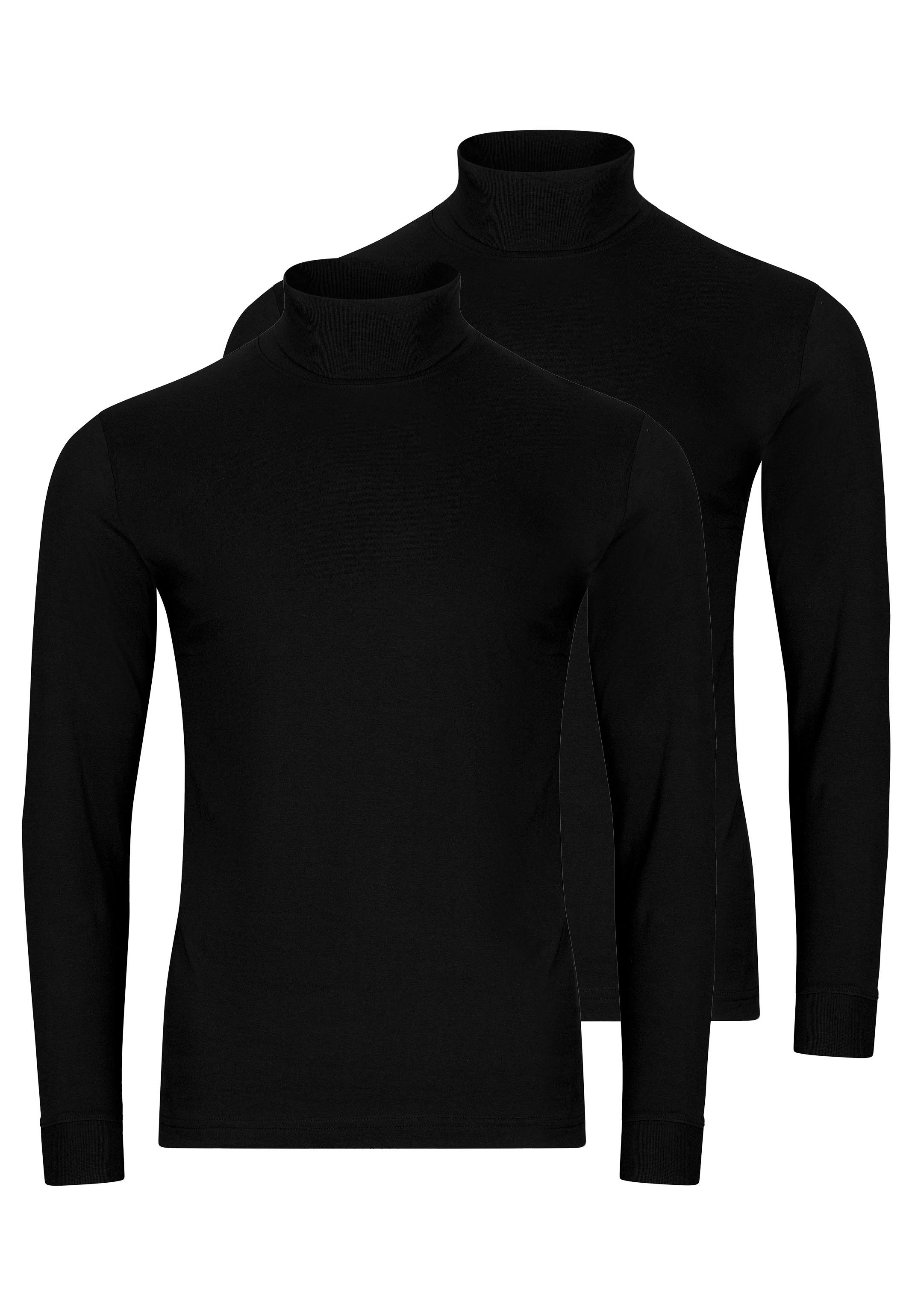 RAGMAN Langarmshirt 2er Pack Basic (Spar-Set, 2-tlg) Rollkragenshirt - Baumwolle - Atmungsaktiv
