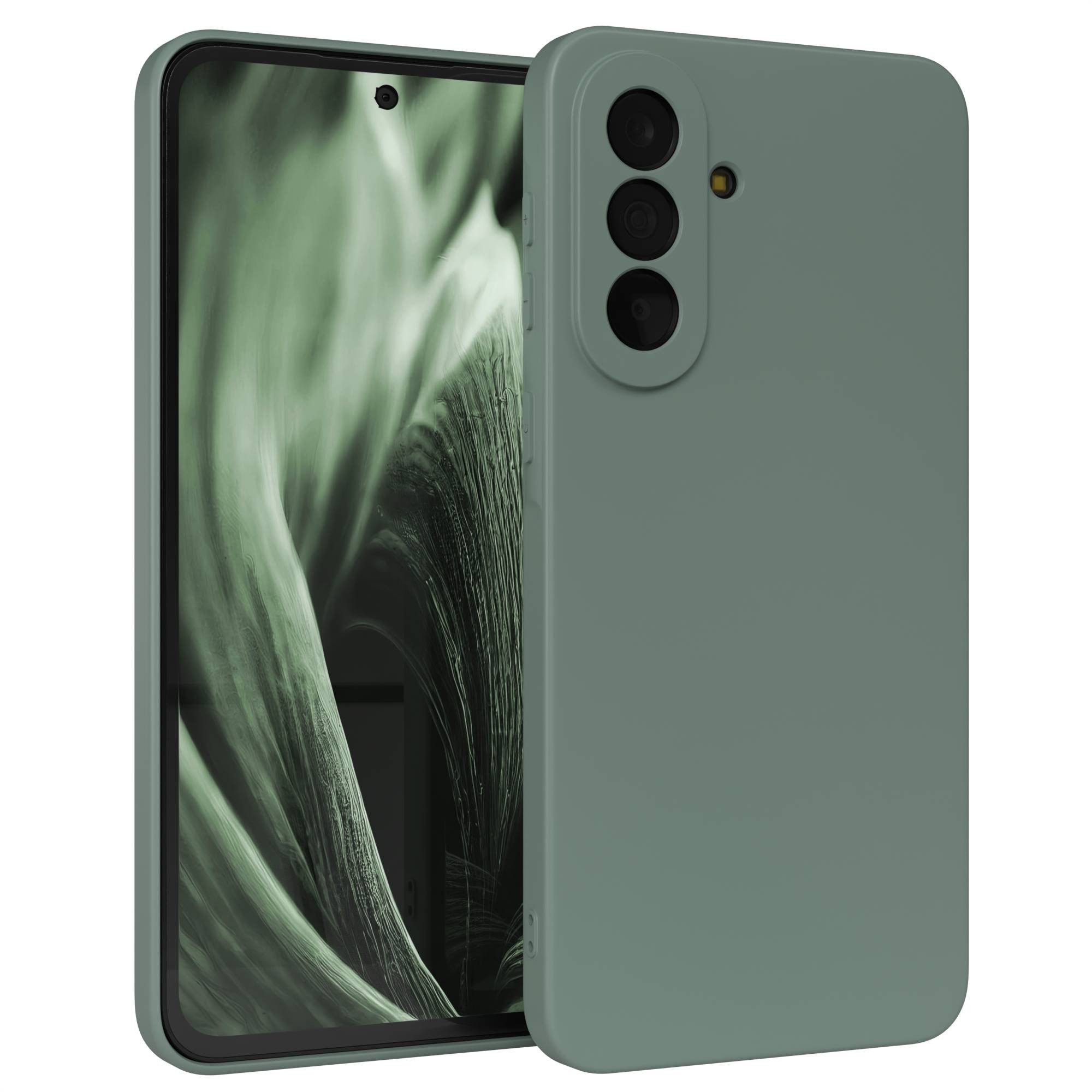 EAZY CASE Handyhülle TPU Hülle für Samsung Galaxy A37 6,7 Zoll, Schutzhülle mit Kameraschutz stoßfest telefonhülle Matt Dunkelgrün