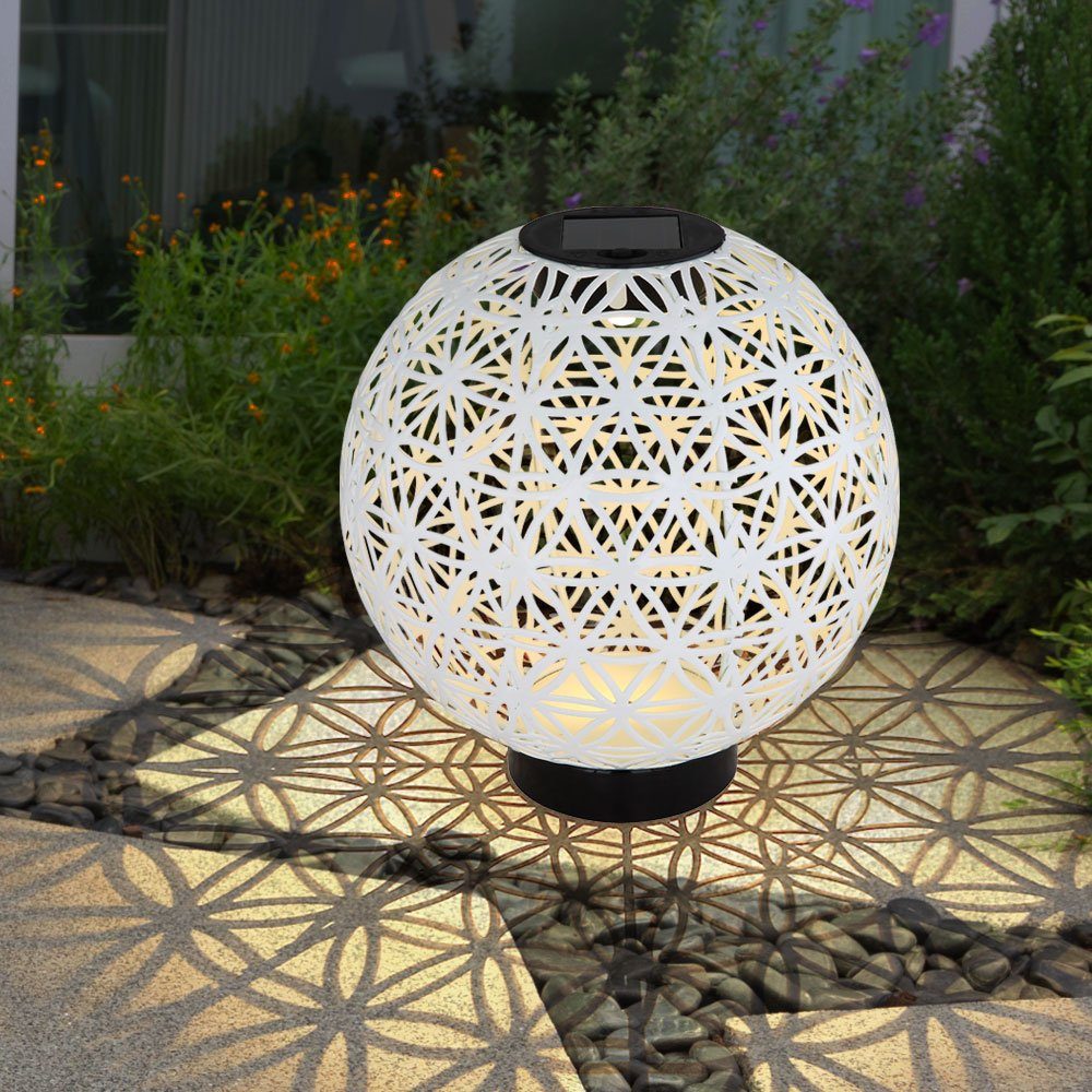 etc-shop Gartenleuchte, Solarleuchte Außen Kugellampe Gartenleuchte  orientalisch LED D 20 cm