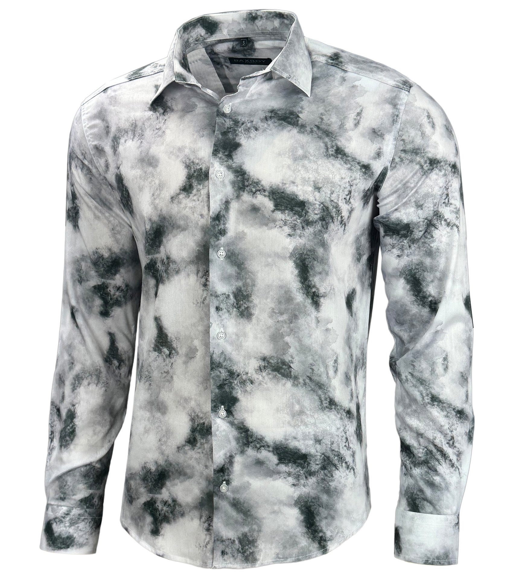 Baxboy Langarmhemd Baxboy Herren Hemd Freizeitshemd Langarm Blumen Casual S günstig online kaufen