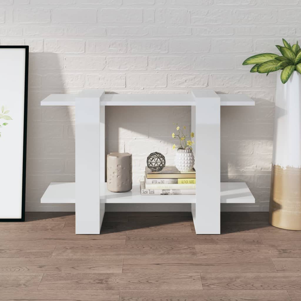 vidaXL Bücherregal Bücherregal/Raumteiler Hochglanz-Weiß 80x30x51 cm, günstig online kaufen